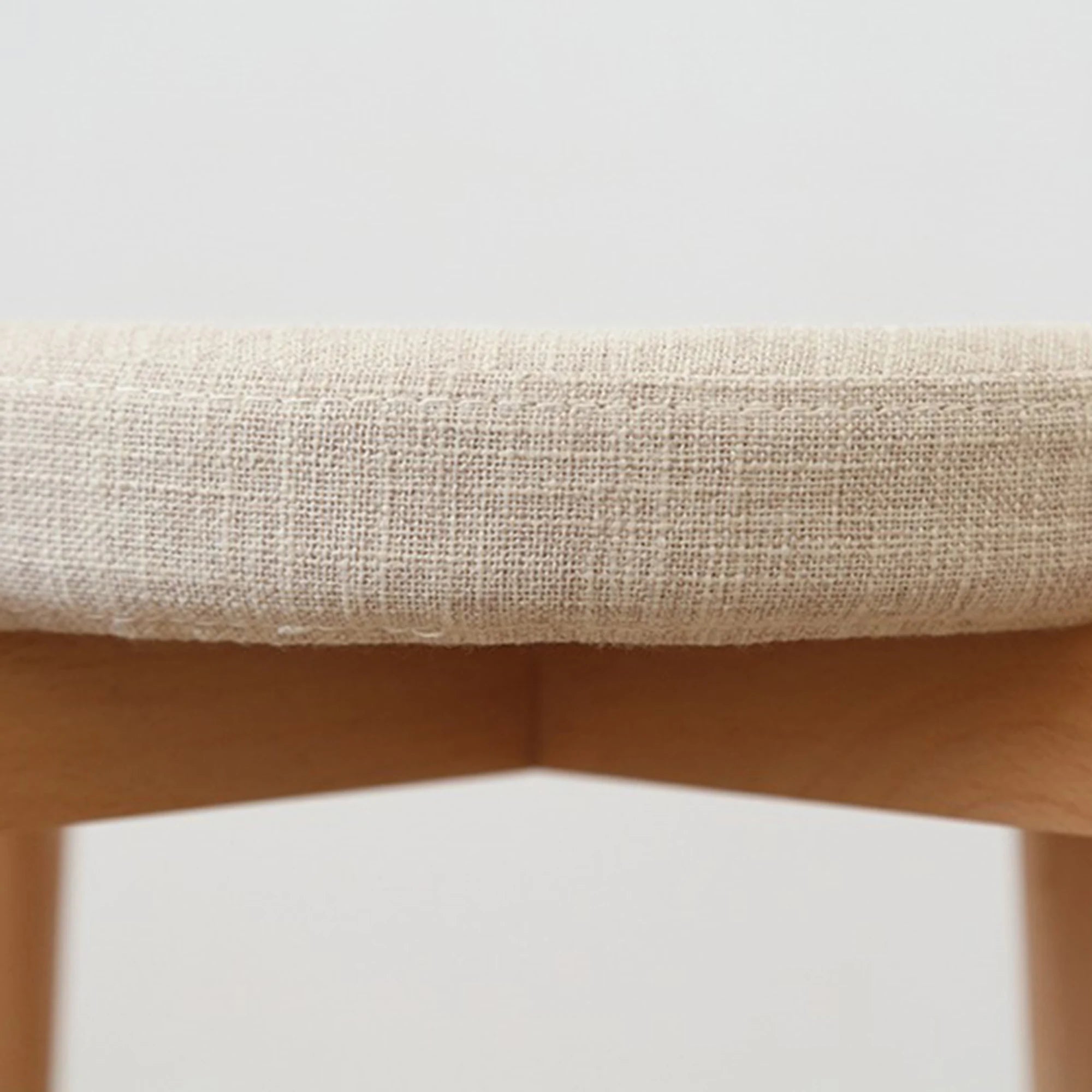 Solidwood Milan Stool with Cushion, Beige