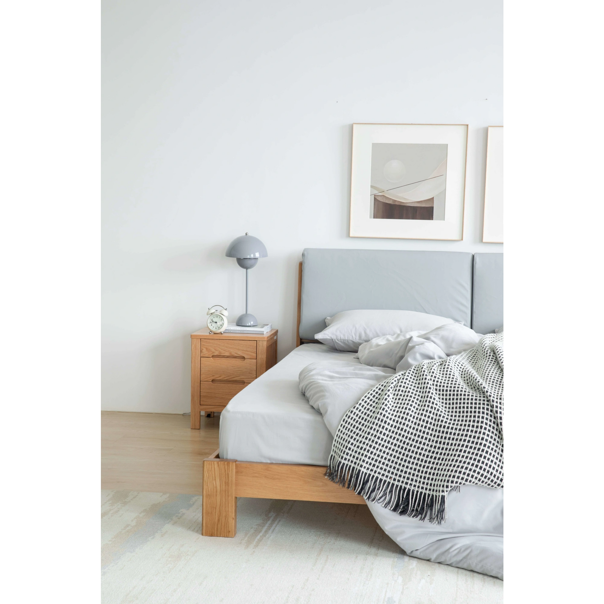 Solidwood Norway Three Drawer Bedside Table, 40x35CM, Natural Wood