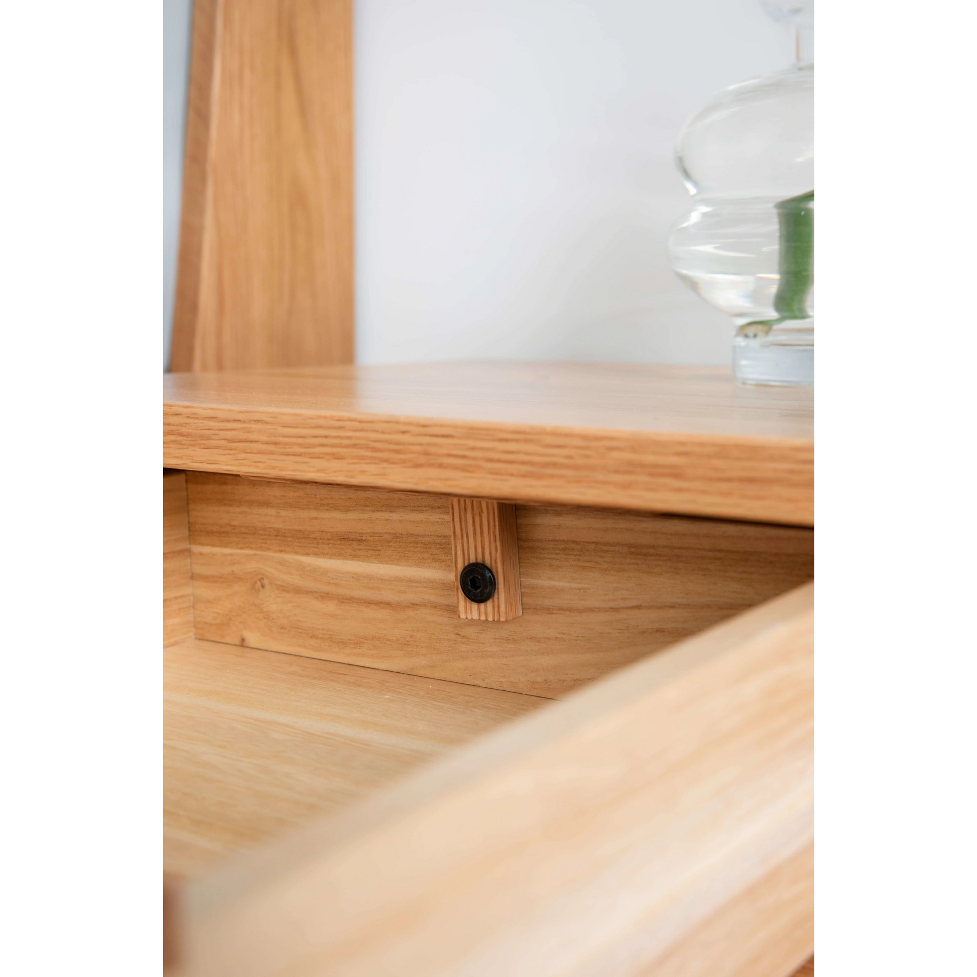 Solidwood Norway Three Drawer Bedside Table, 40x35CM, Natural Wood