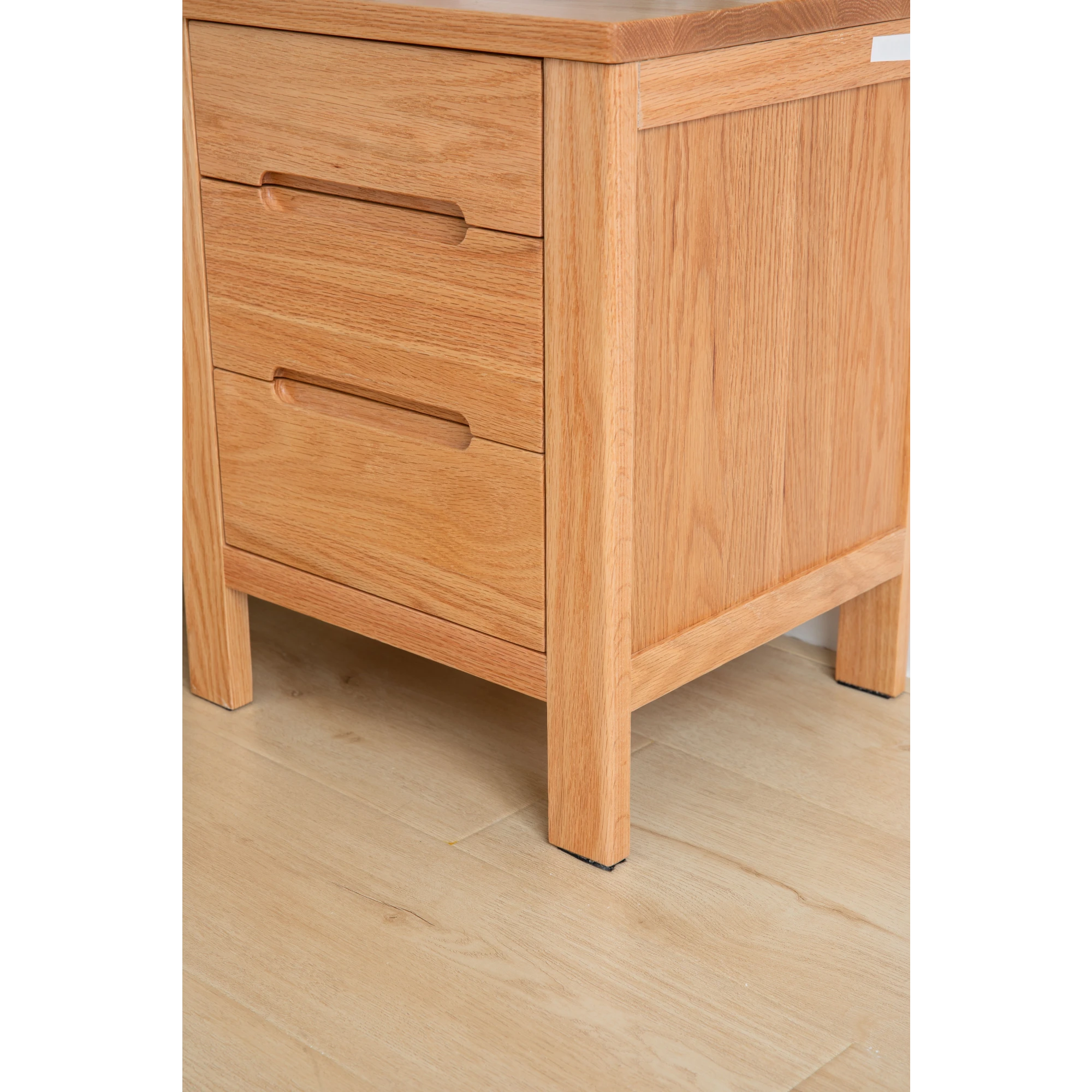 Solidwood Norway Three Drawer Bedside Table, 40x35CM, Natural Wood