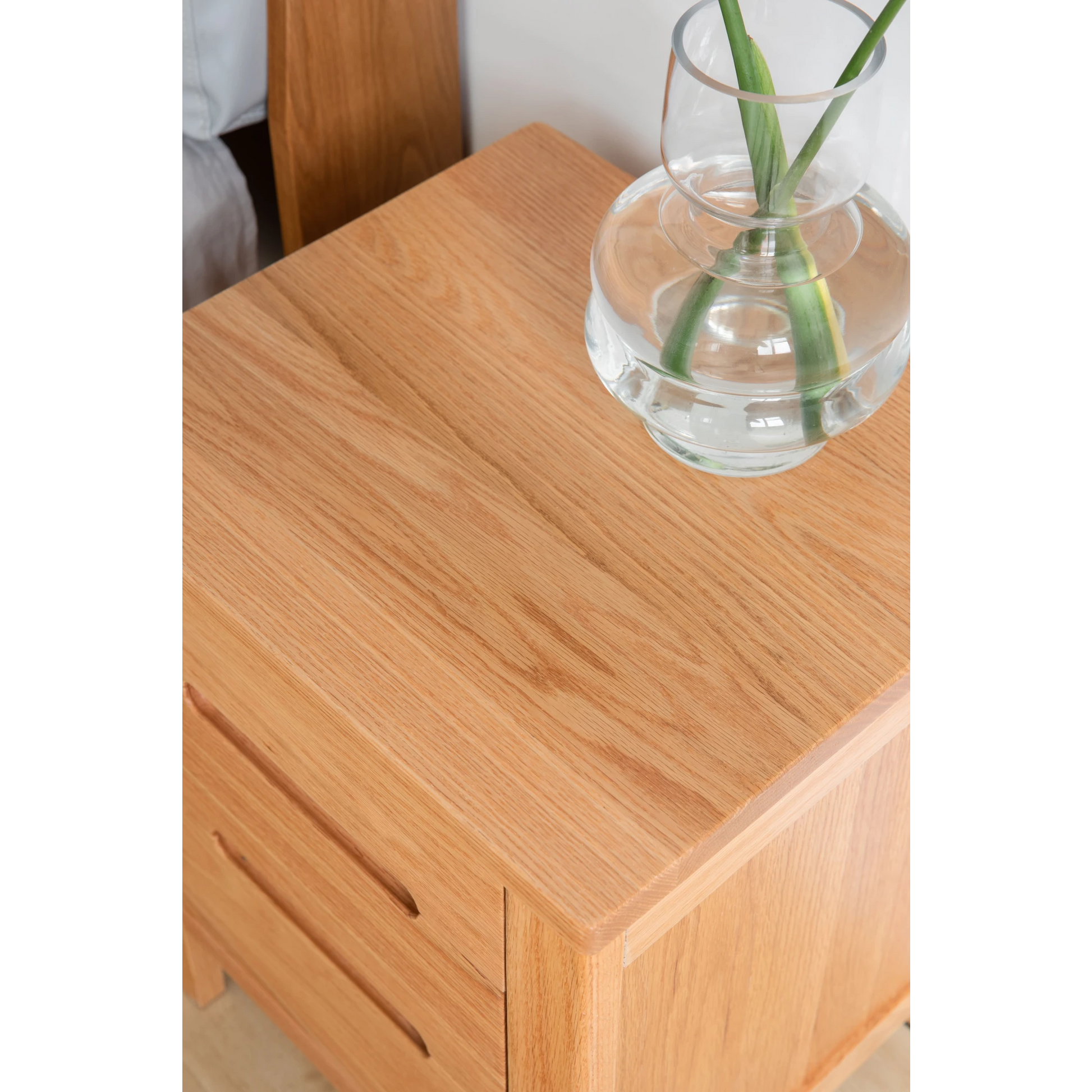 Solidwood Norway Three Drawer Bedside Table, 40x35CM, Natural Wood