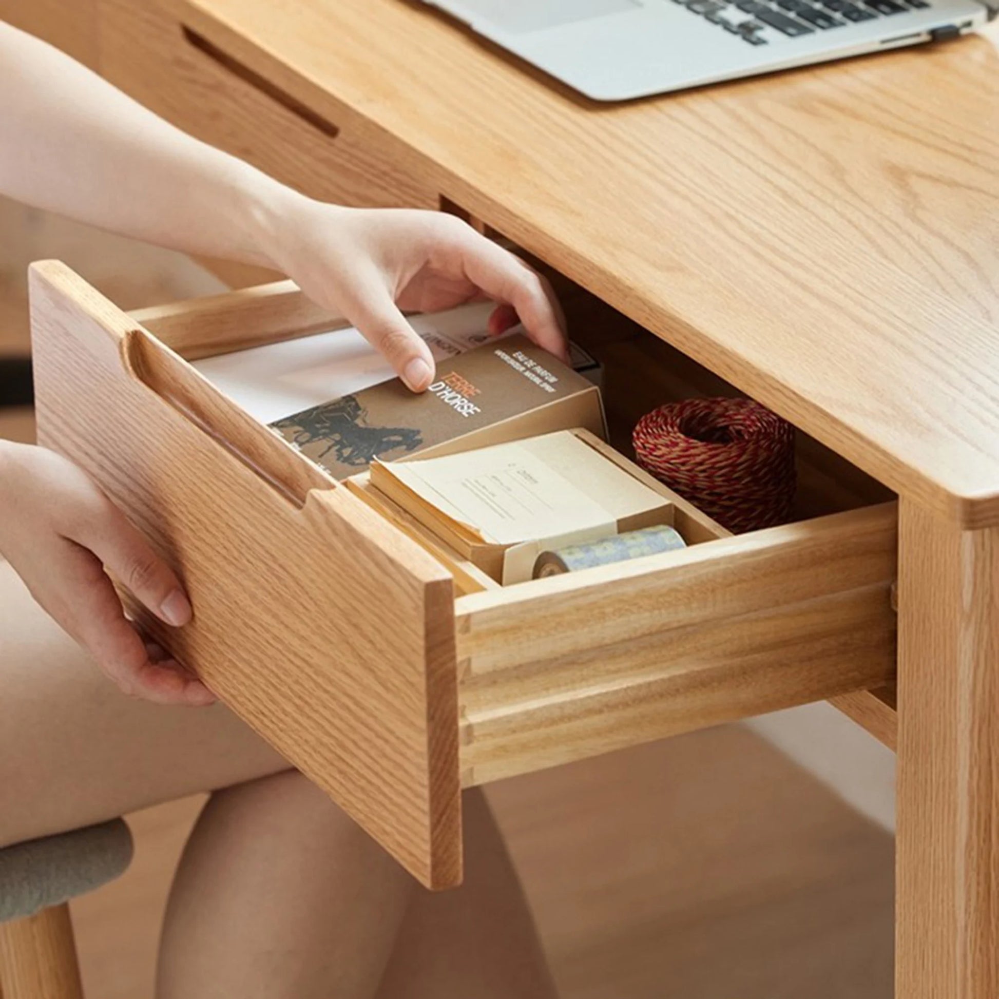 Solidwood Norway Study Desk, 100x56x76cm, Natural Wood