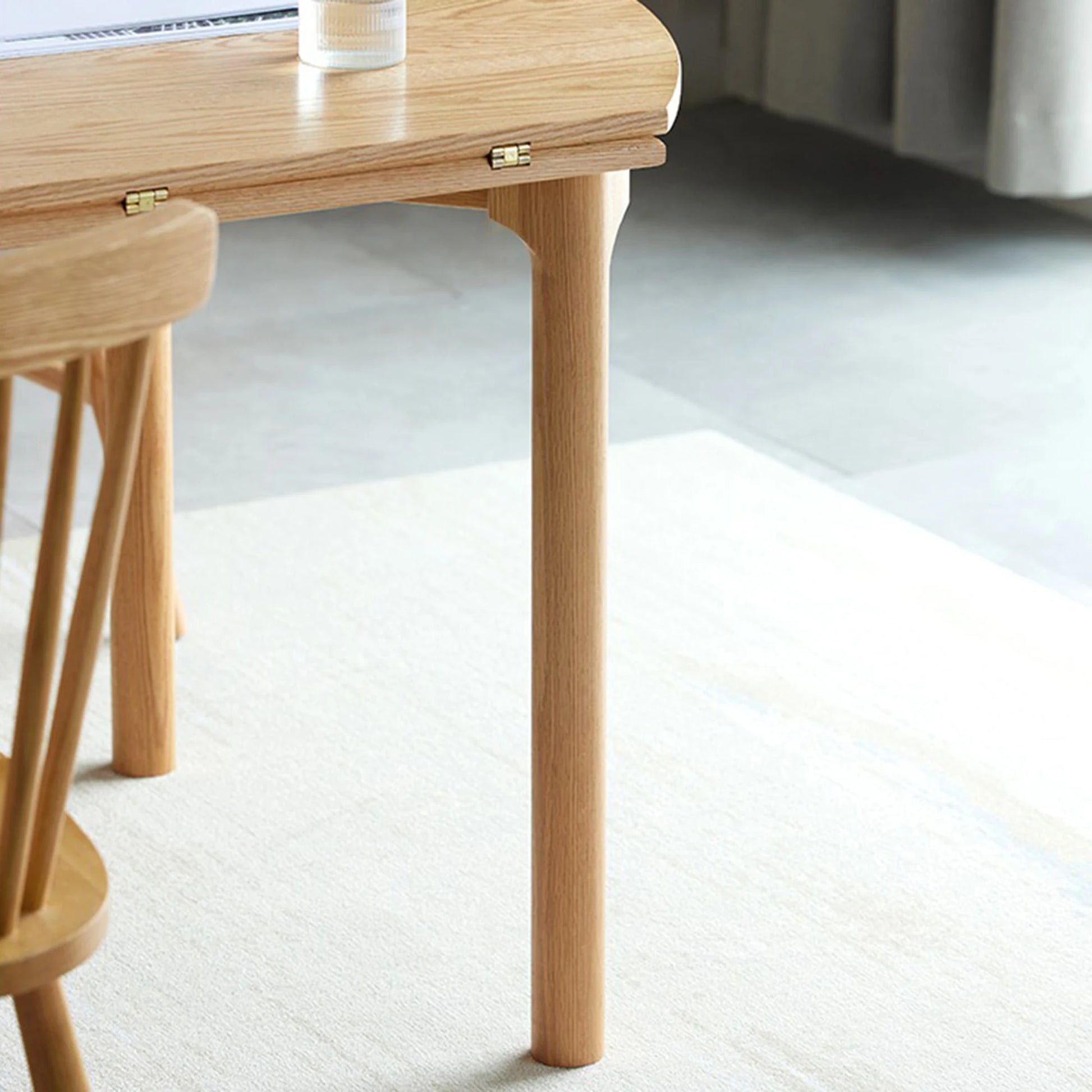 Solidwood Norway Folding Dining Table, Round, Natural Wood