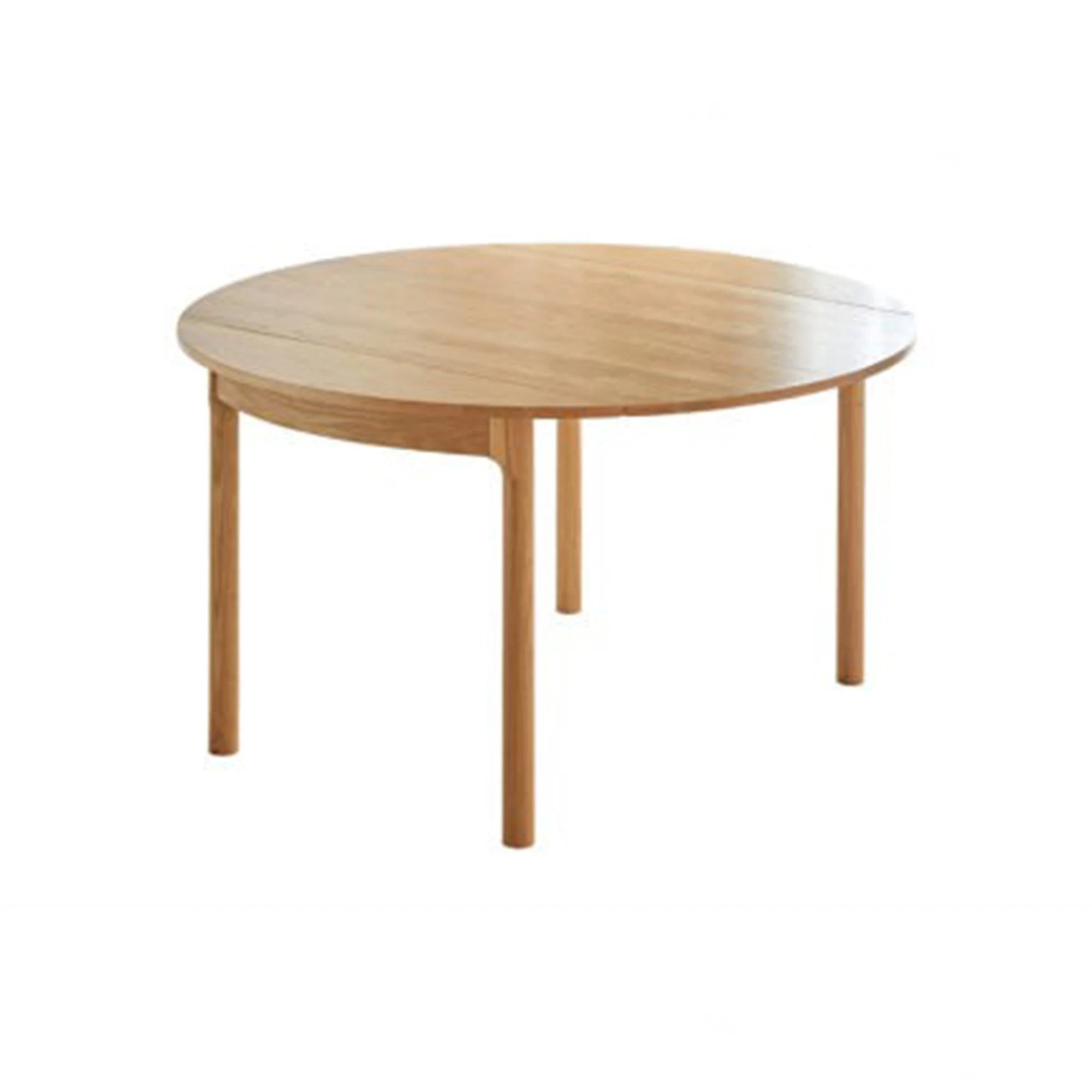 Solidwood Norway Folding Dining Table, Round, Natural Wood