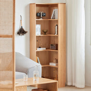 Solidwood Pittsburgh Corner Bookcase, 55x55x180cm, Natural Wood