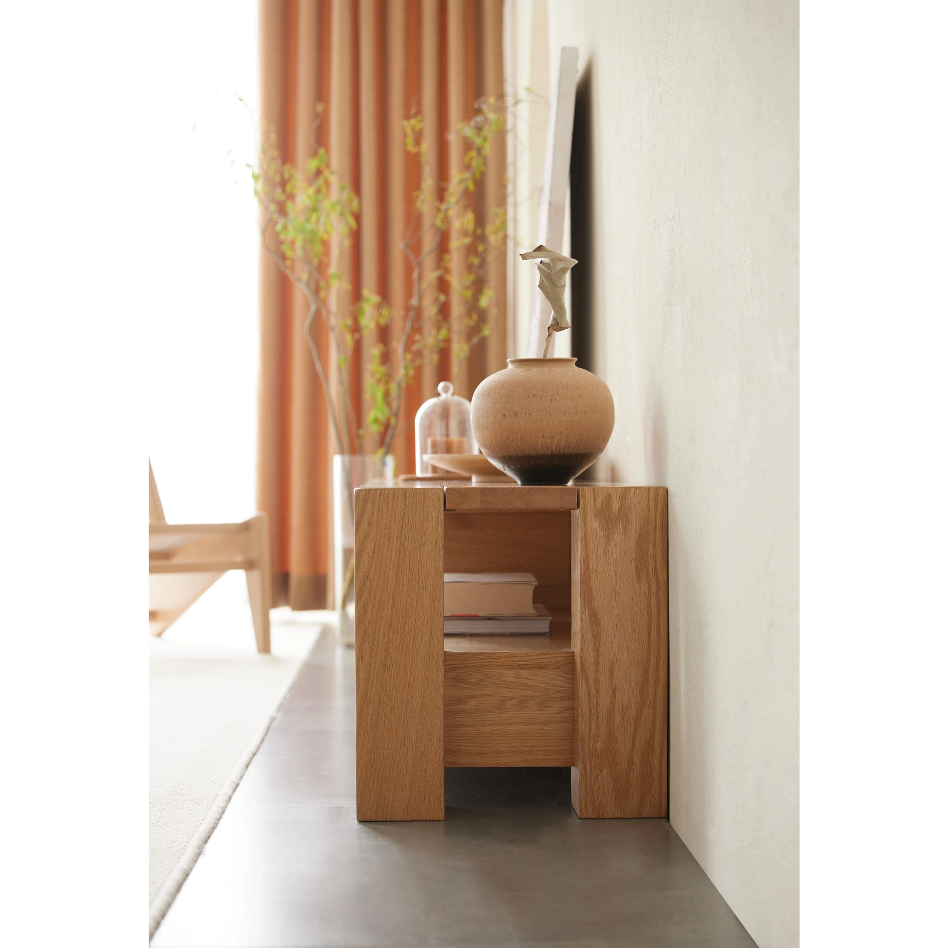 Solidwood Rayden TV Stand, 220x42CM, Natural Wood