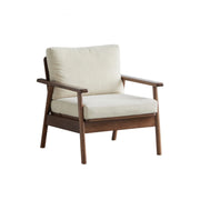 Solidwood Seattle 1-Seater Sofa, Beige & Dark Wood
