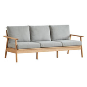 Solidwood Seattle 3-Seater Sofa,201x80CM, Grey & Natural Wood