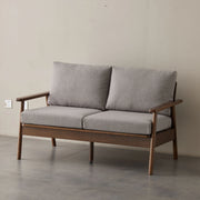 Solidwood Seattle 2-Seater Sofa, 137x80CM, Grey & Dark Wood