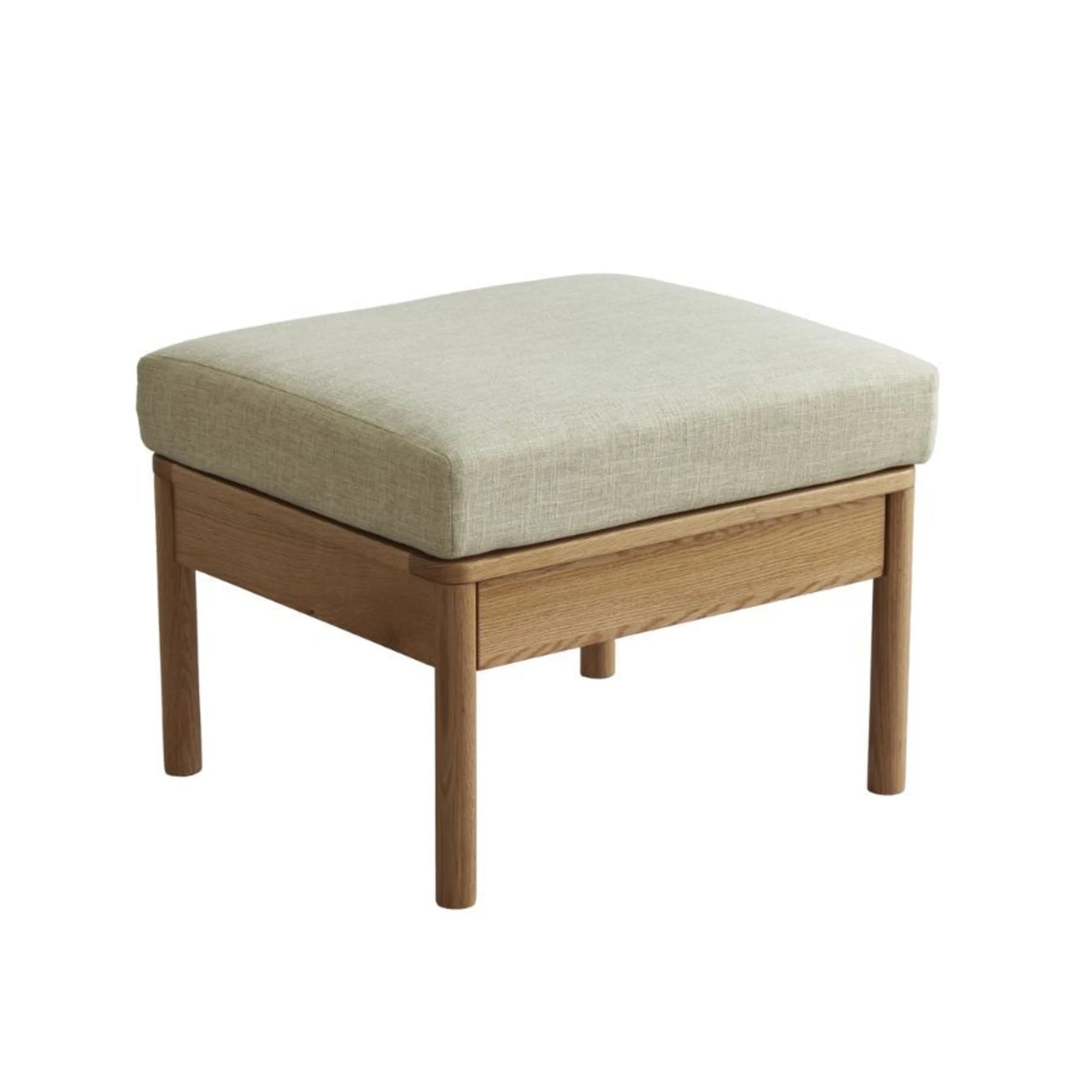 Solidwood Seattle Ottoman, 59x53CM, Beige & Natural Wood