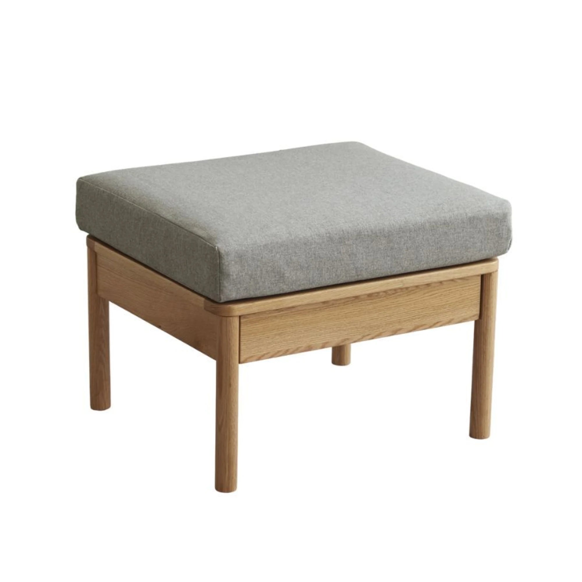 Solidwood Seattle Ottoman, 59x53CM, Grey & Natural Wood