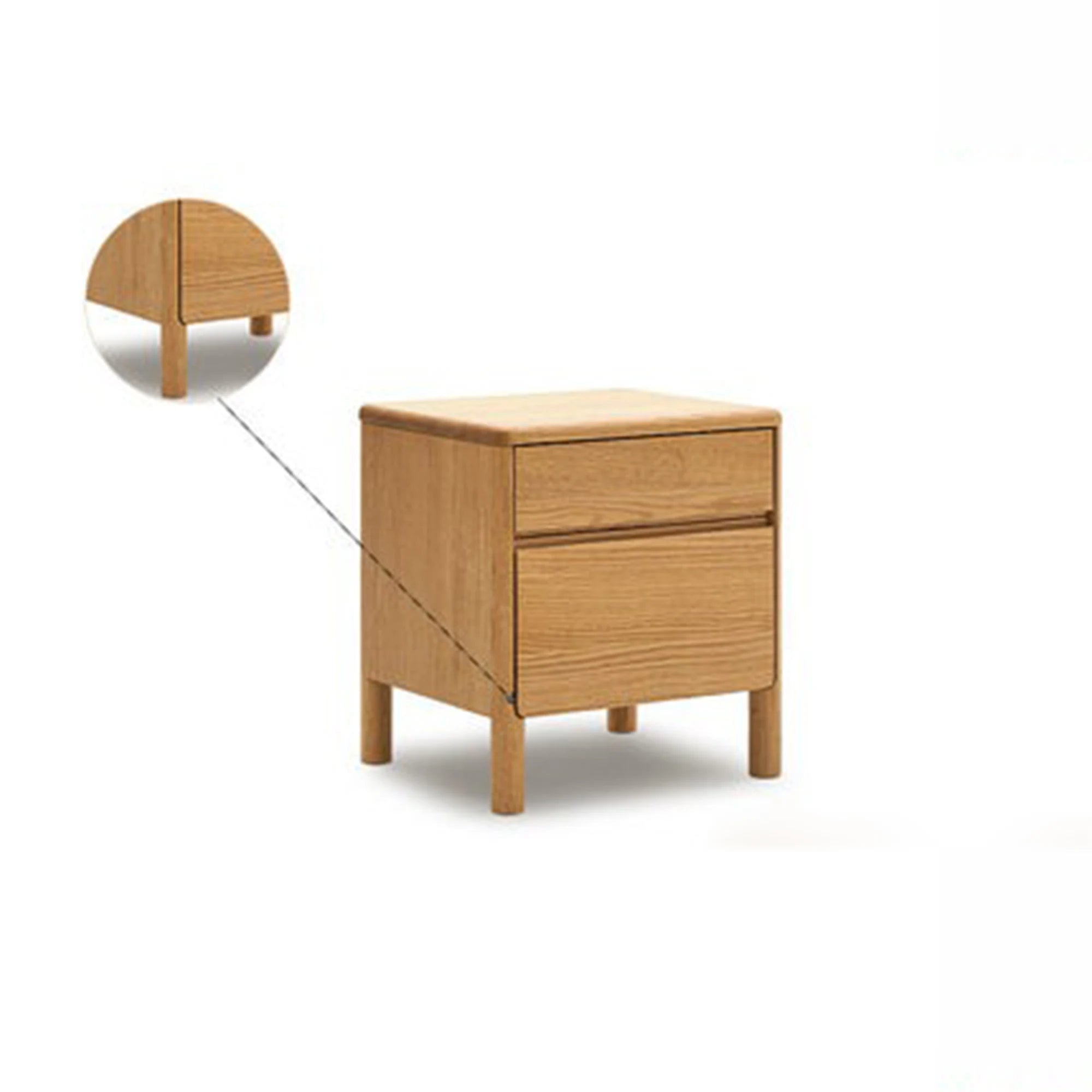 Solidwood Wind Bedside Table, 40x36x45cm, Natural Wood