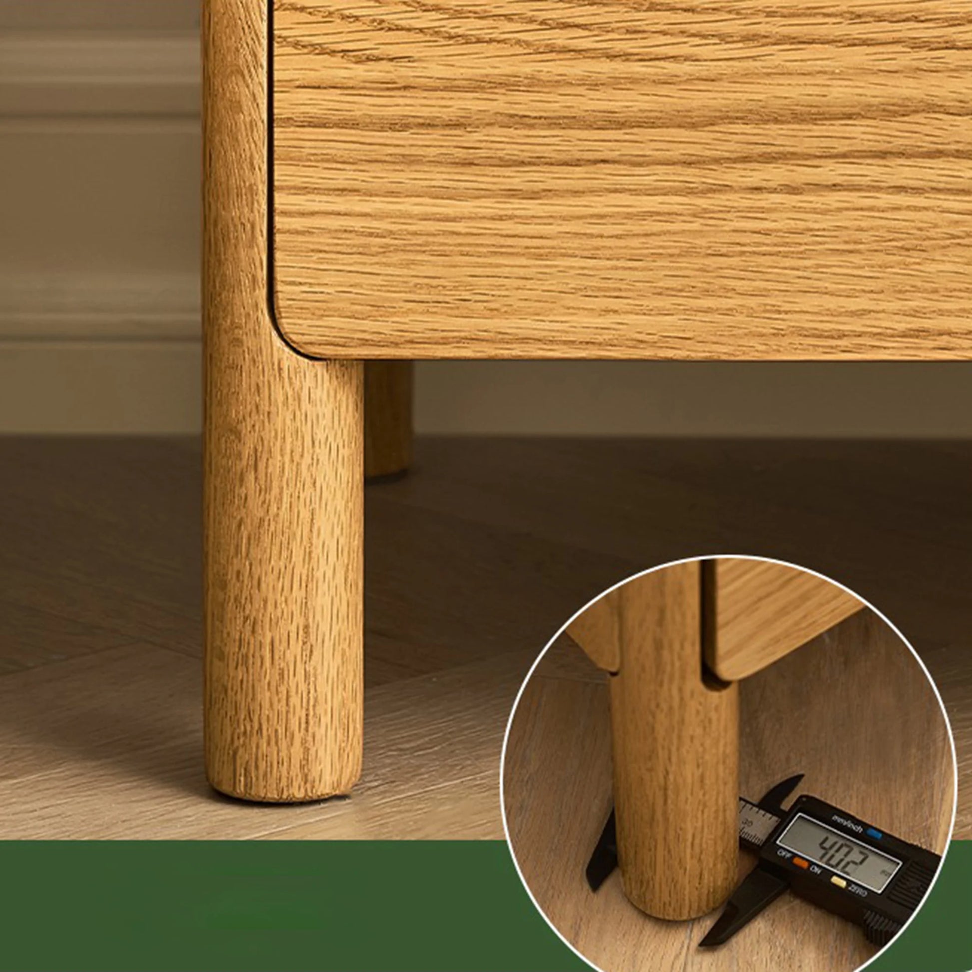 Solidwood Wind Bedside Table, 40x36x45cm, Natural Wood