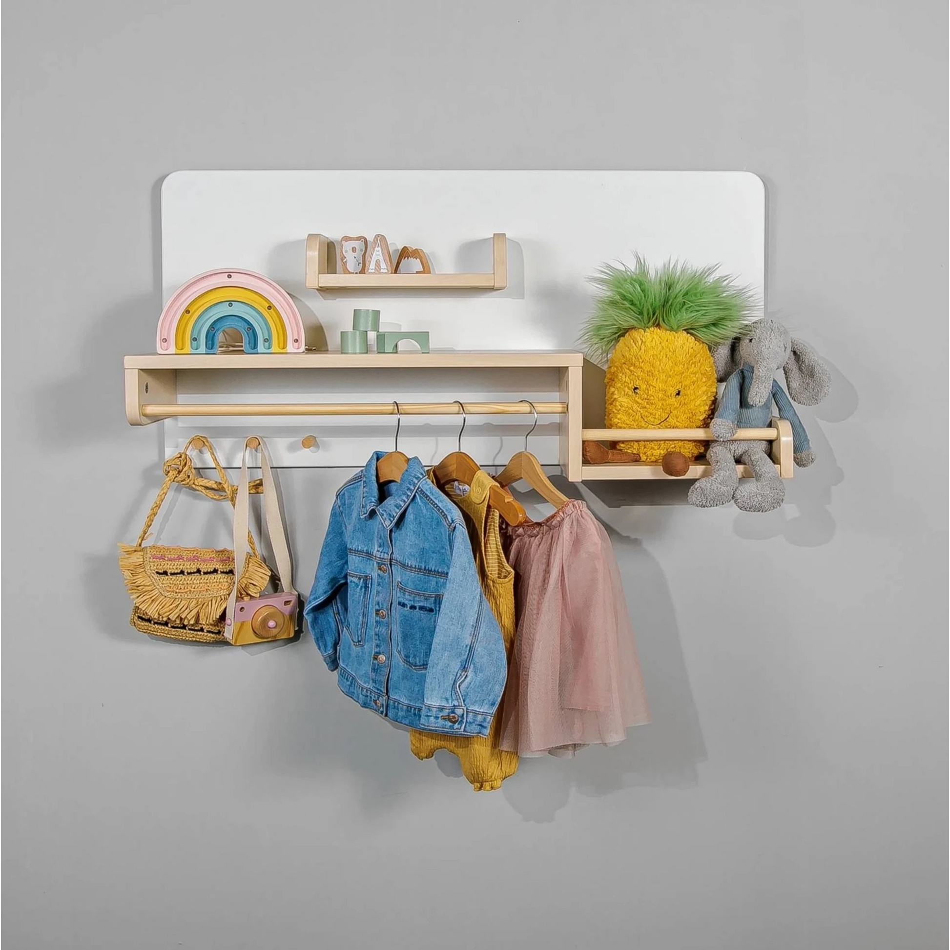 Alpaka Kaia Kids Hanging Shelf, White, 90x21.5x45cm