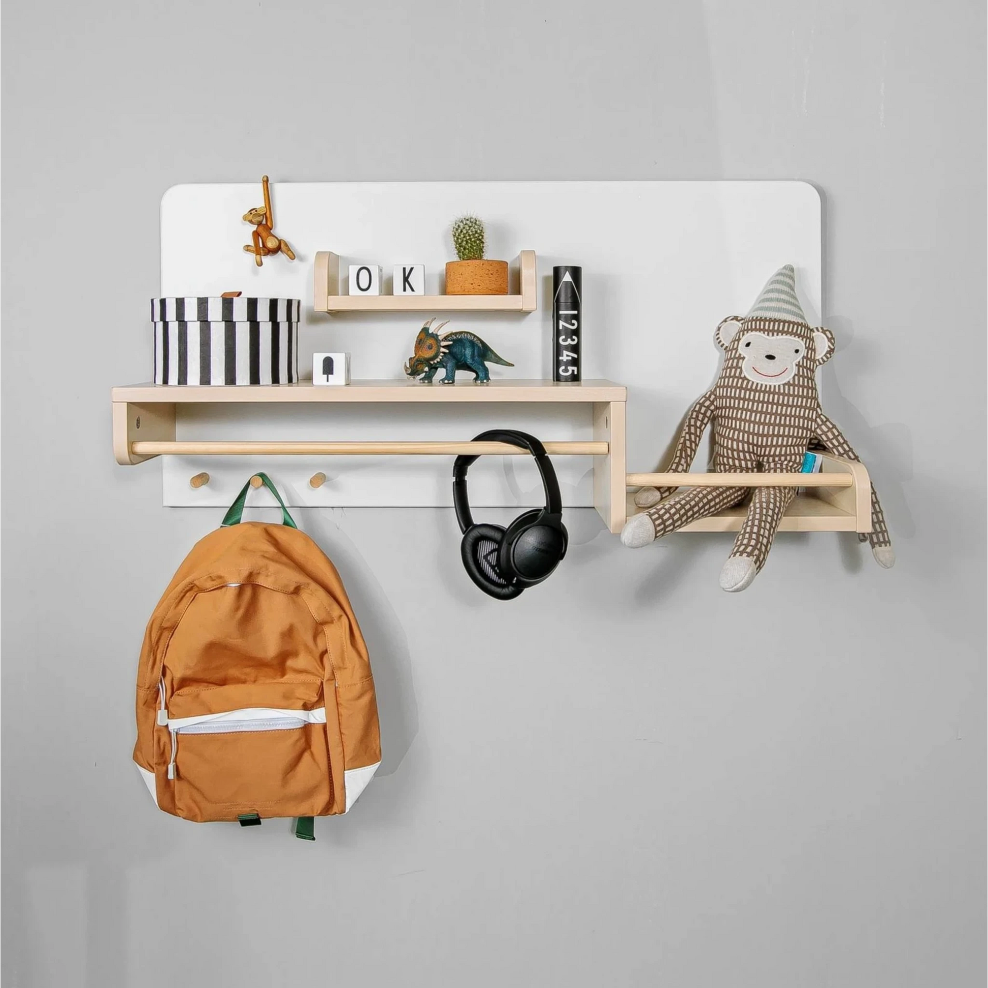 Alpaka Kaia Kids Hanging Shelf, White, 90x21.5x45cm