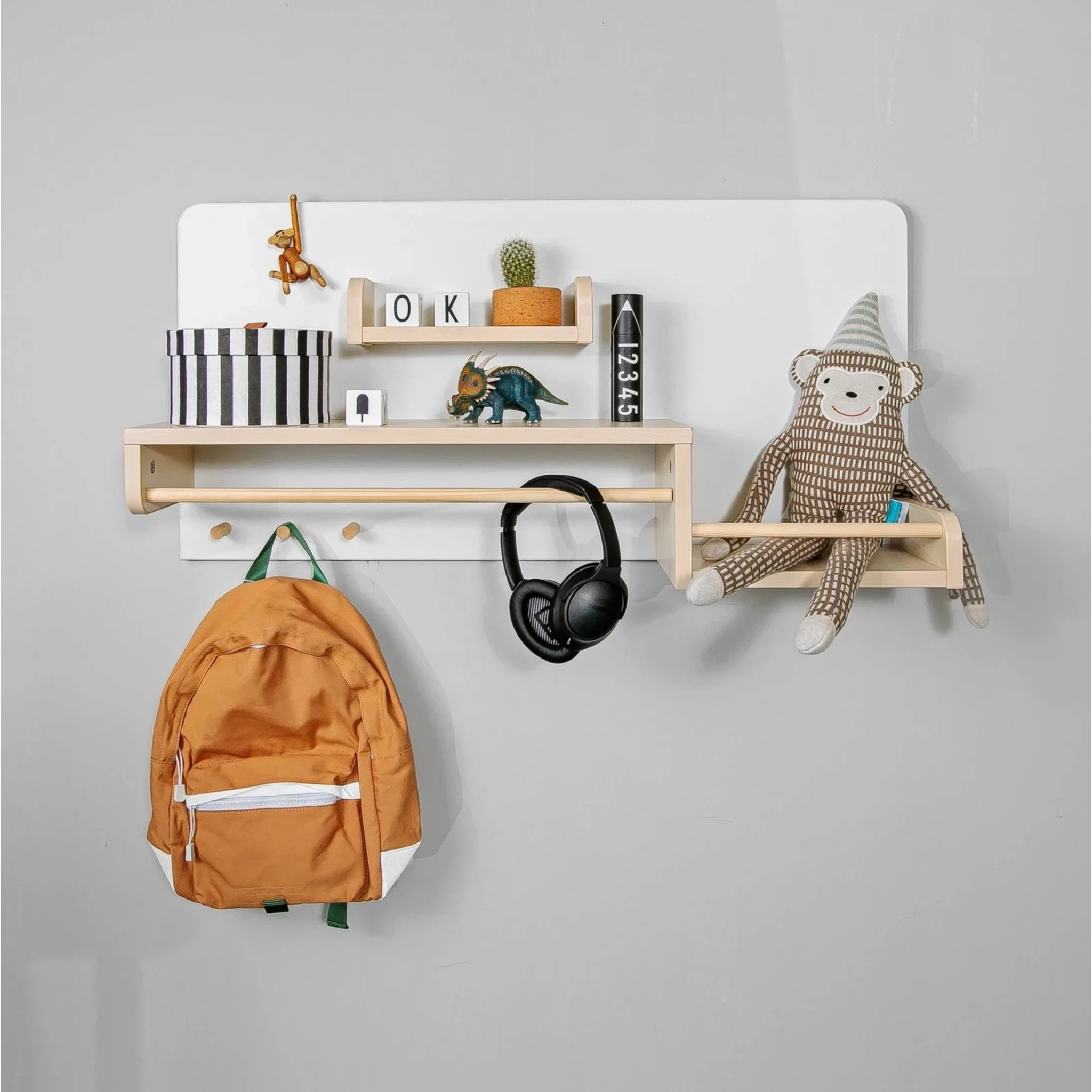 Alpaka Kaia Kids Hanging Shelf, White, 90x21.5x45cm