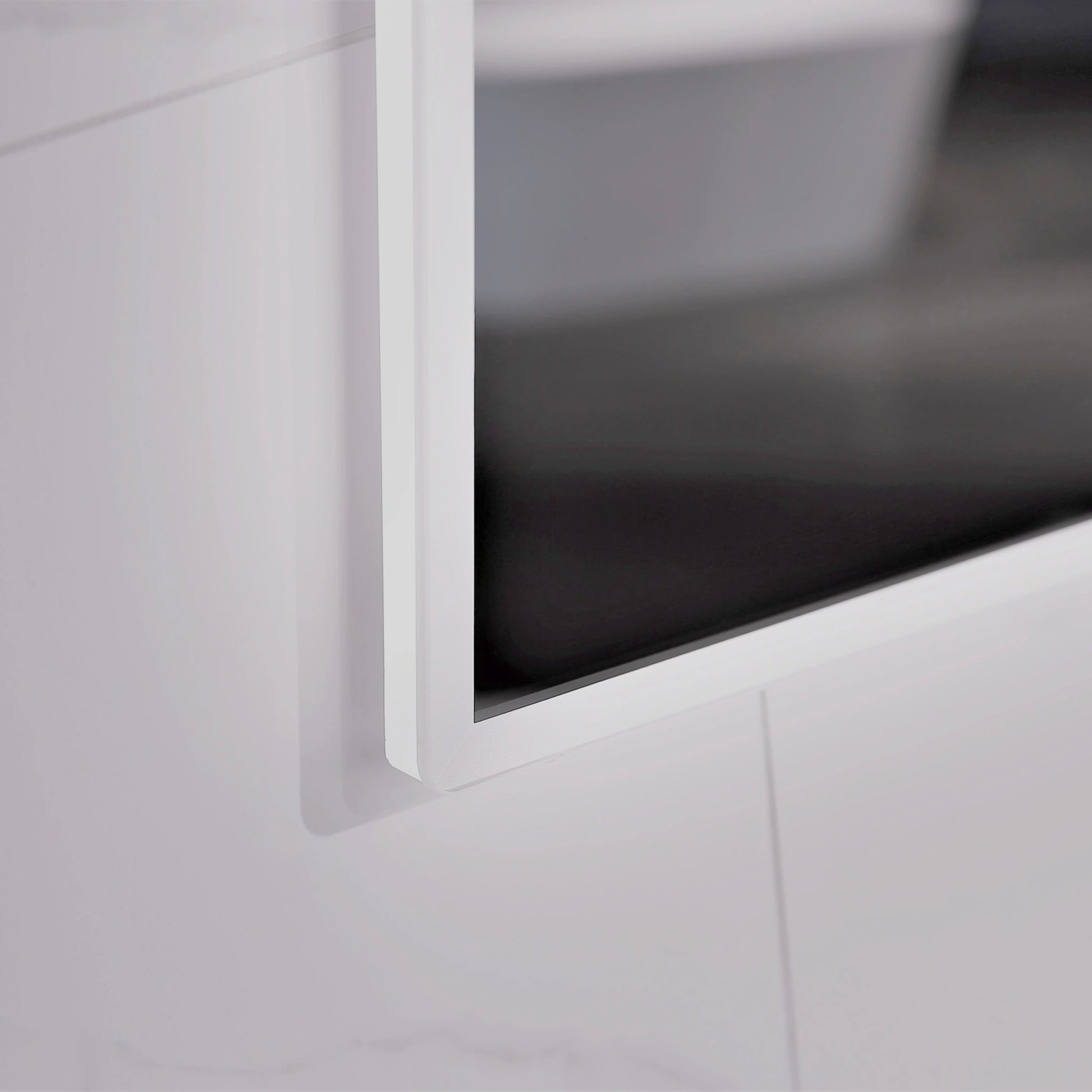 Aruvo Arled Rectangle LED Acrylic Frame Bathroom Mirror with Demister 90cm