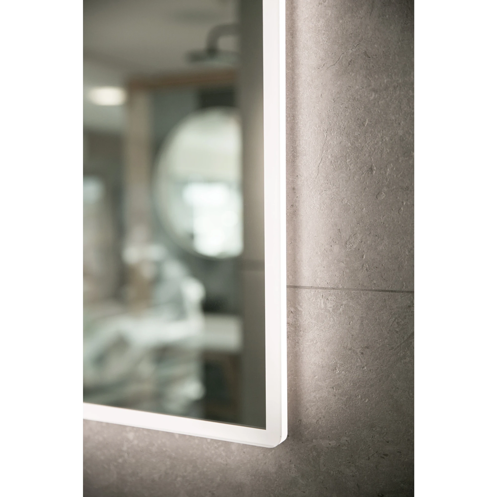 Aruvo Arled Rectangle LED Acrylic Frame Bathroom Mirror with Demister 120cm