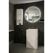 Aruvo Arled Round LED Acrylic Frame Bathroom Mirror with Demister 80cm