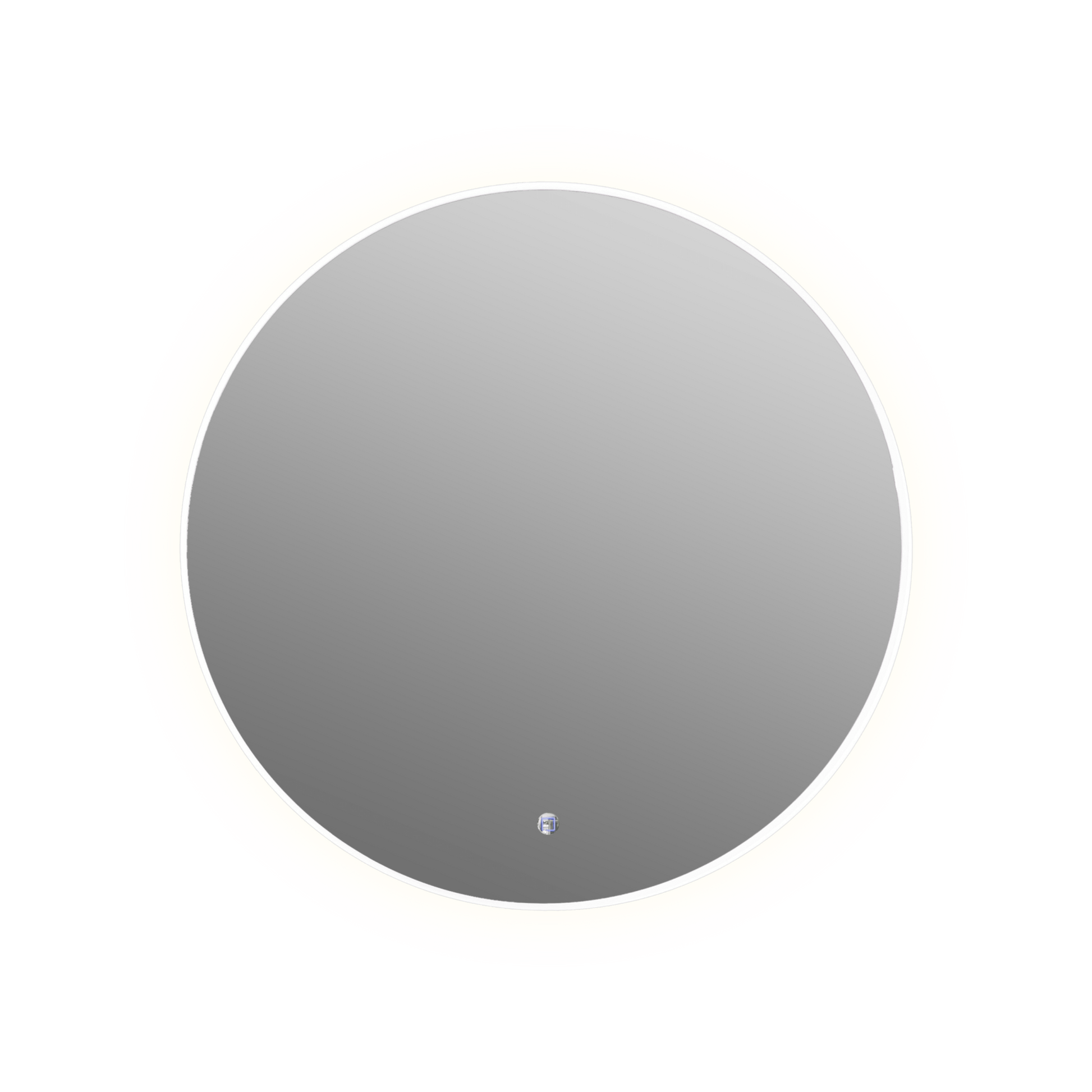 Aruvo Arled Round LED Acrylic Frame Bathroom Mirror with Demister 80cm