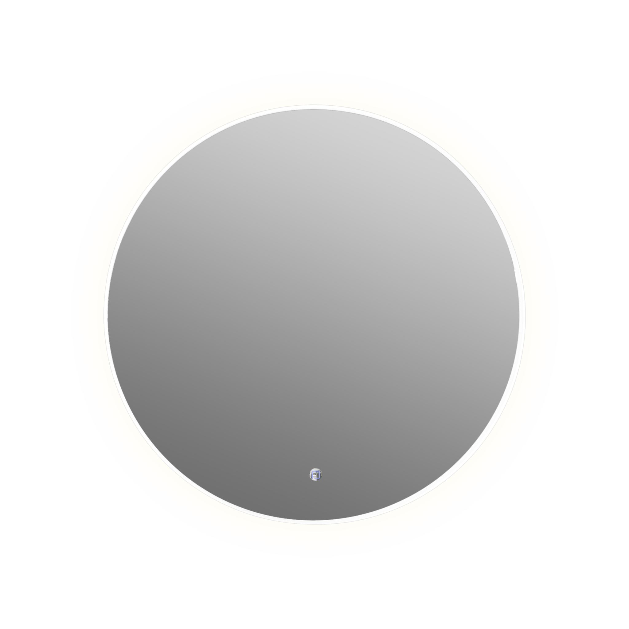Aruvo Arled Round LED Acrylic Frame Bathroom Mirror with Demister 80cm