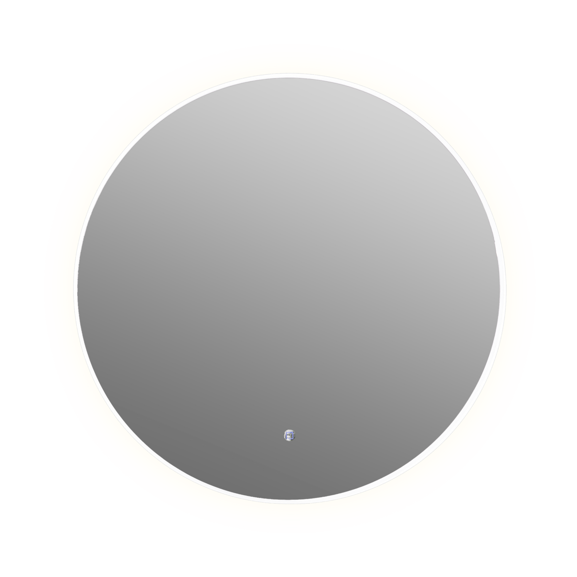 Aruvo Arled Round LED Acrylic Frame Bathroom Mirror with Demister 90cm