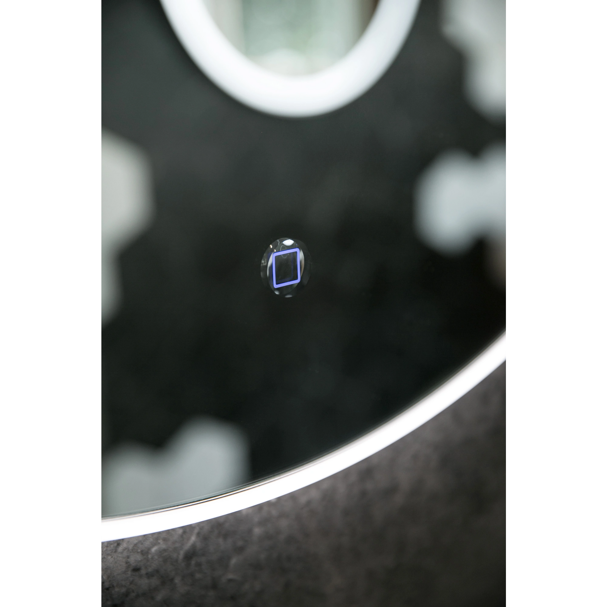 Aruvo Arled Round LED Acrylic Frame Bathroom Mirror with Demister 90cm