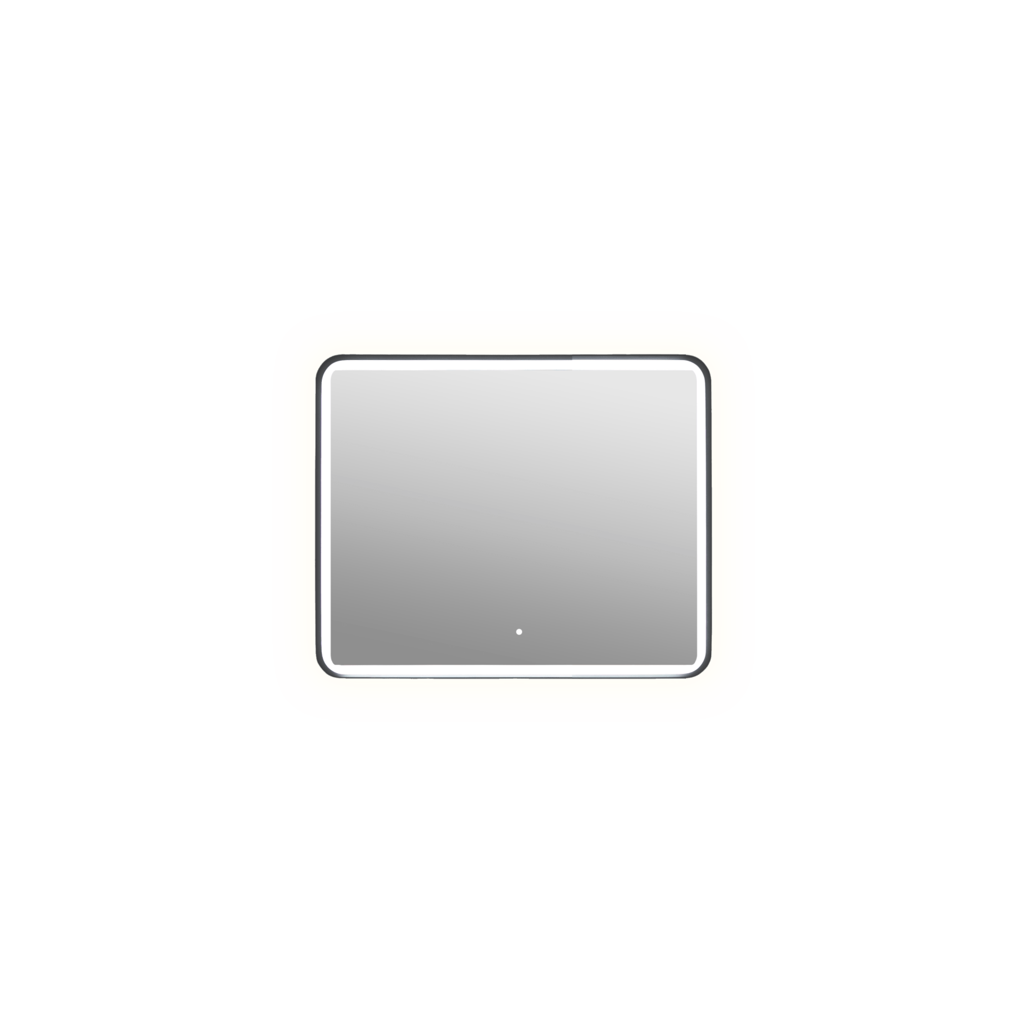 Aruvo Frled Rectangle Black Metal Frame LED Bathroom Mirror 90cm