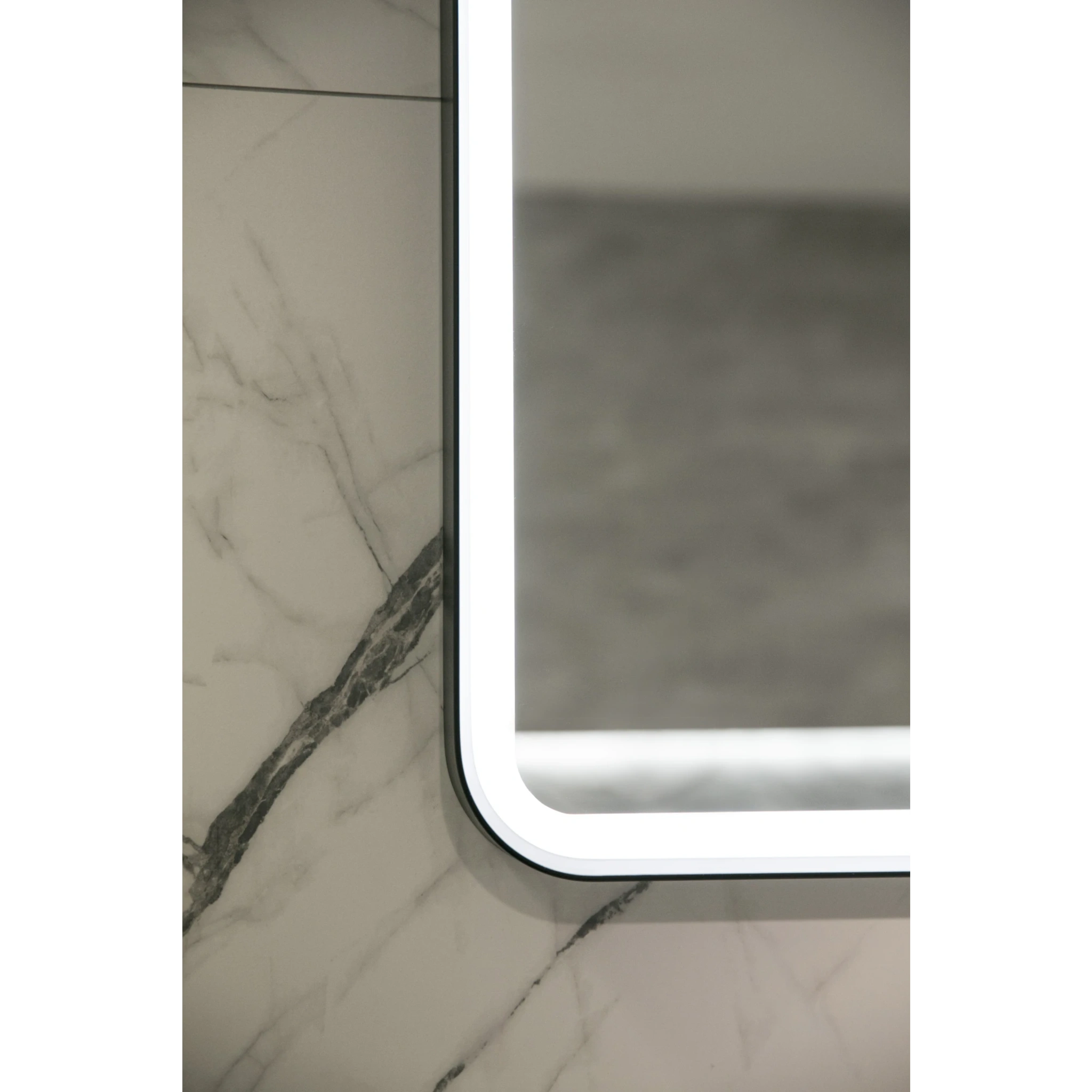 Aruvo Frled Rectangle Black Metal Frame LED Bathroom Mirror 120cm