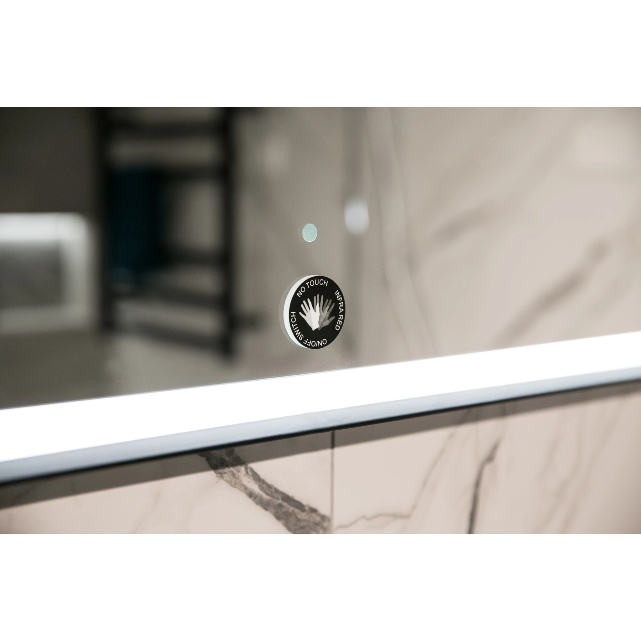 Aruvo Frled Rectangle Black Metal Frame LED Bathroom Mirror 180cm