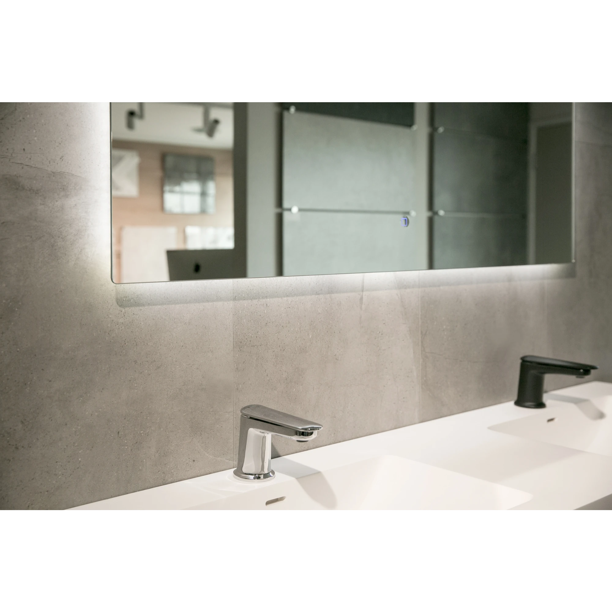 Aruvo Nfled Rectangle Frameless Bathroom Mirror with LED 120cm