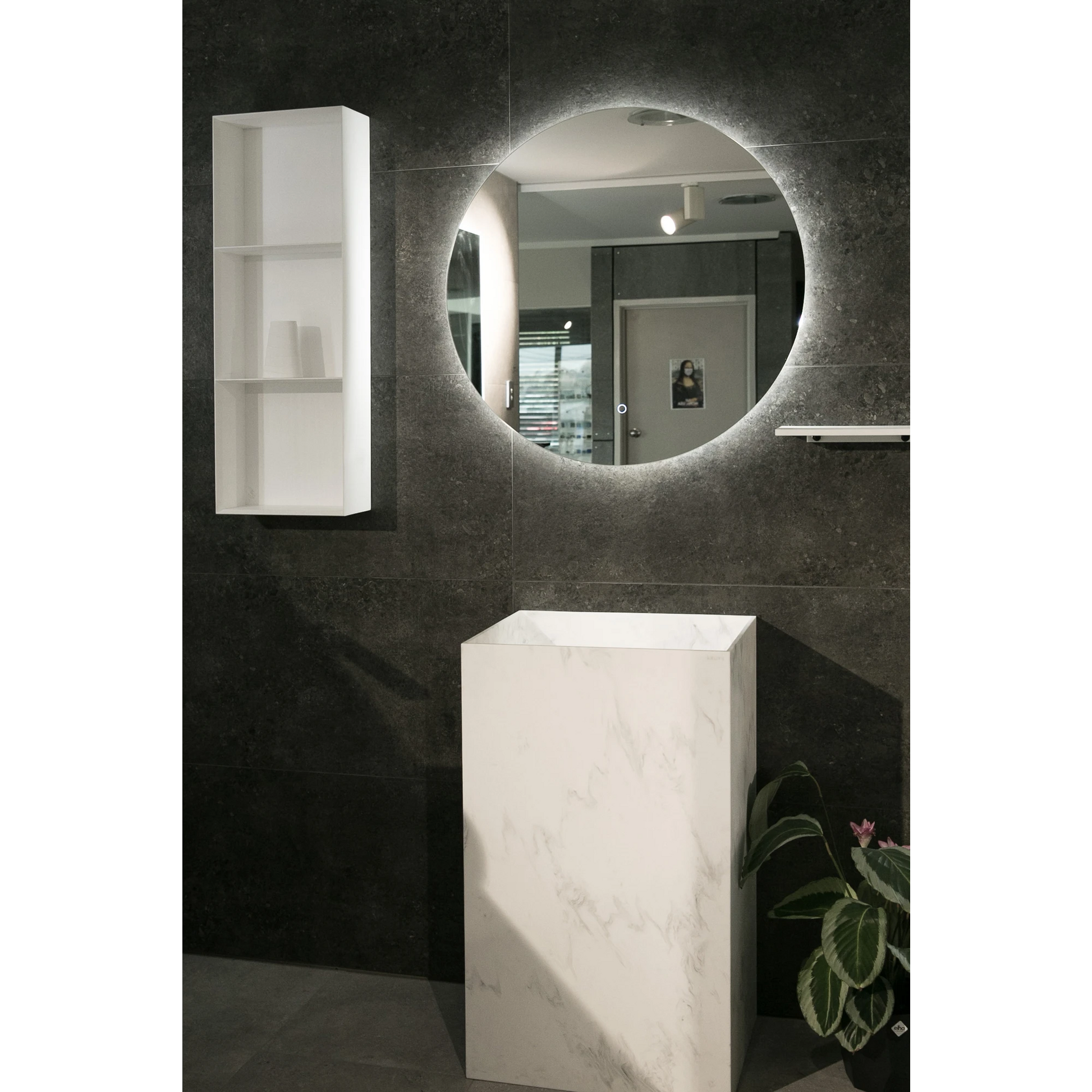 Aruvo Nfled Round Frameless Bathroom Mirror with LED 75cm
