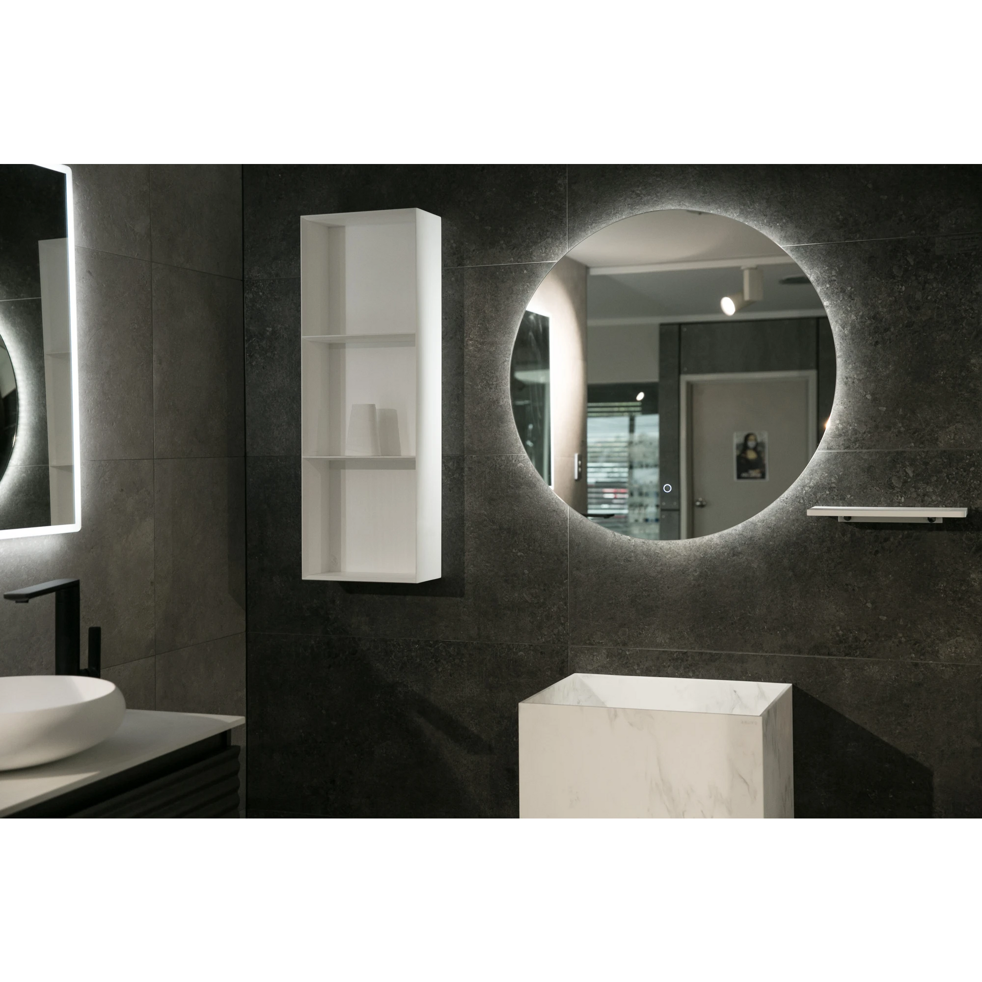 Aruvo Nfled Round Frameless Bathroom Mirror with LED 75cm