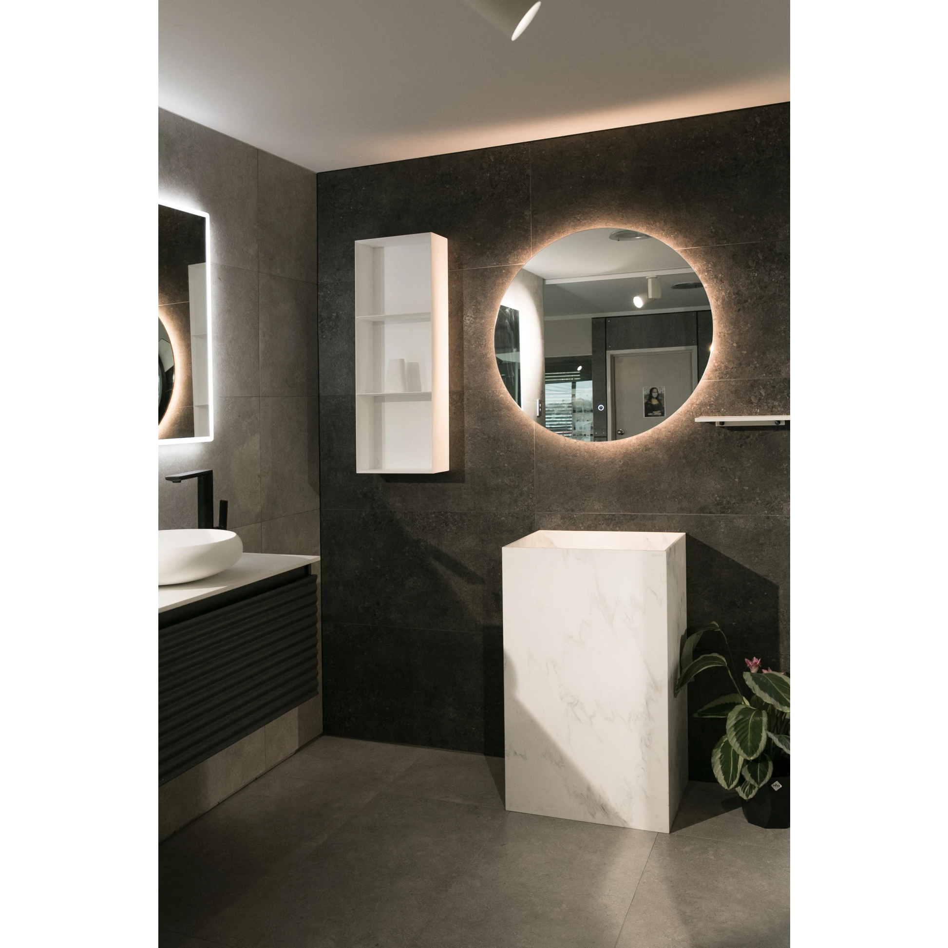 Aruvo Nfled Round Frameless Bathroom Mirror with LED 75cm