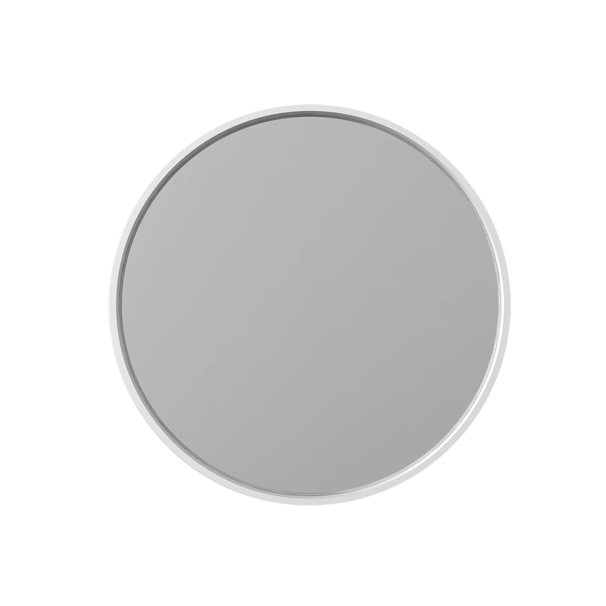 Aruvo Cstone Round Composite Stone Bathroom Mirror White 85cm