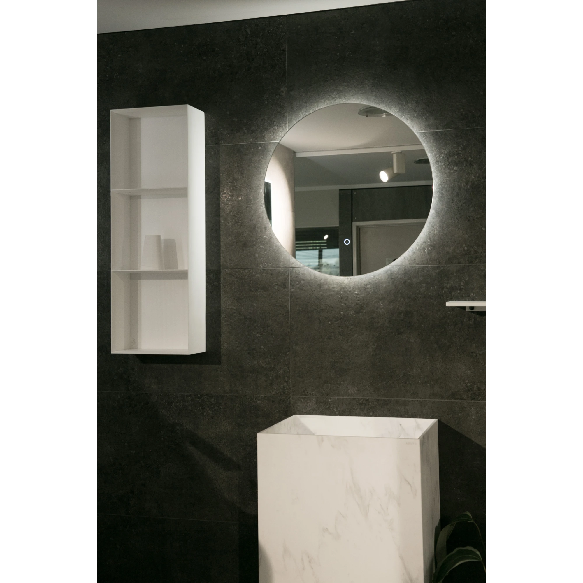 Aruvo Nfled Round Frameless Bathroom Mirror with LED 65cm
