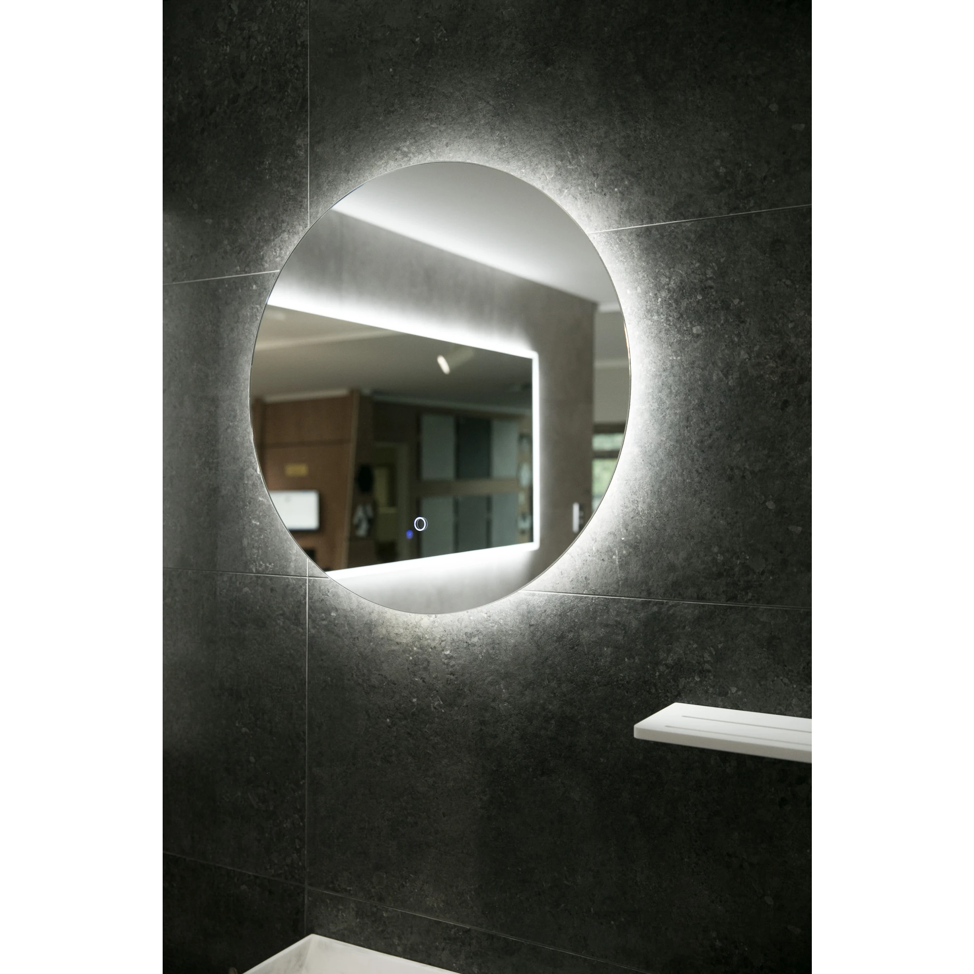 Aruvo Nfled Round Frameless Bathroom Mirror with LED 65cm
