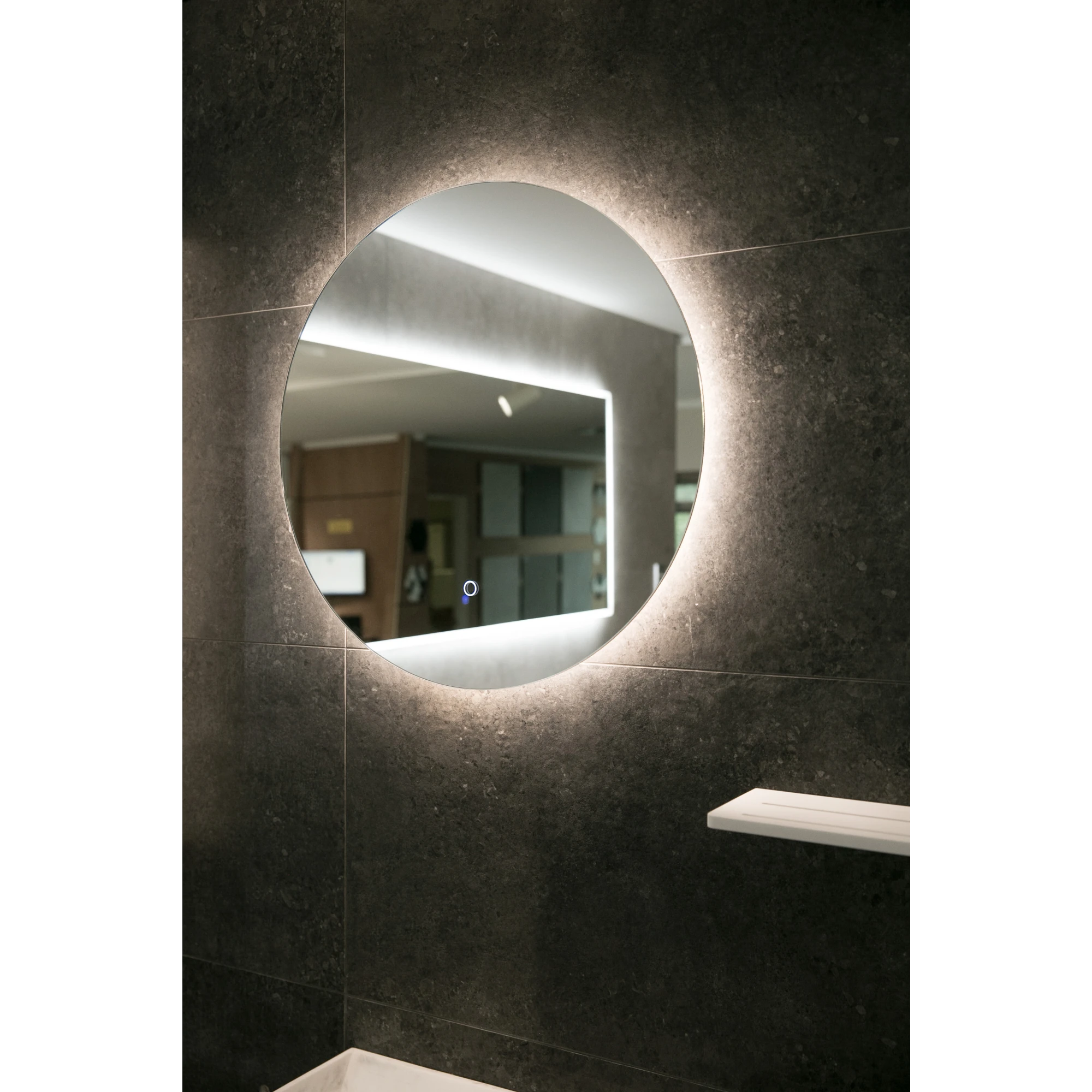 Aruvo Nfled Round Frameless Bathroom Mirror with LED 65cm
