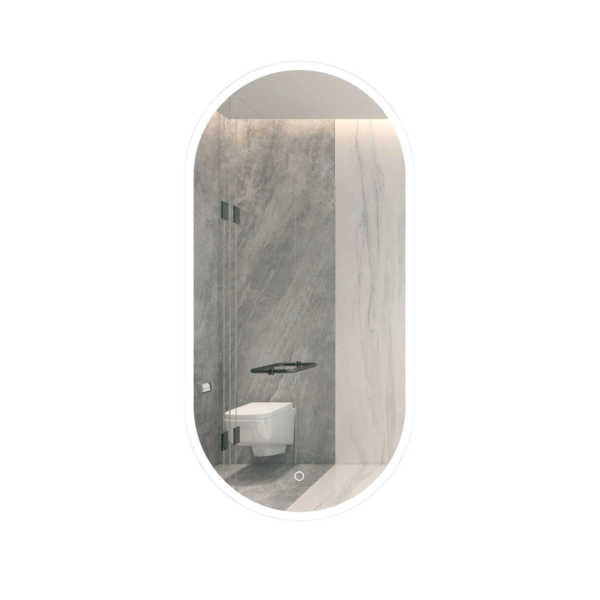 Aruvo Arled Oval Acrylic Framed LED Mirror, 90cm