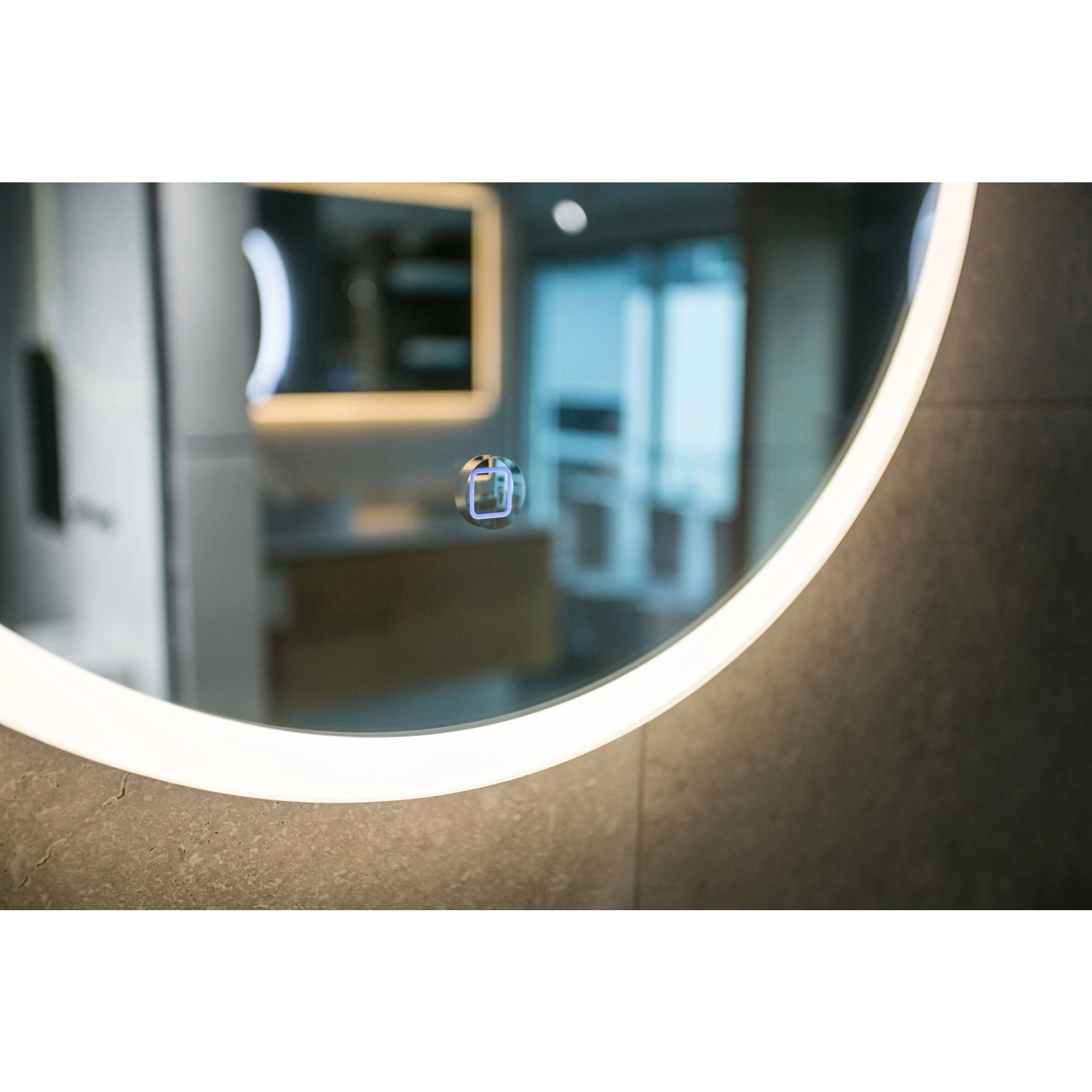 Aruvo Arled Oval Acrylic Framed LED Mirror, 90cm