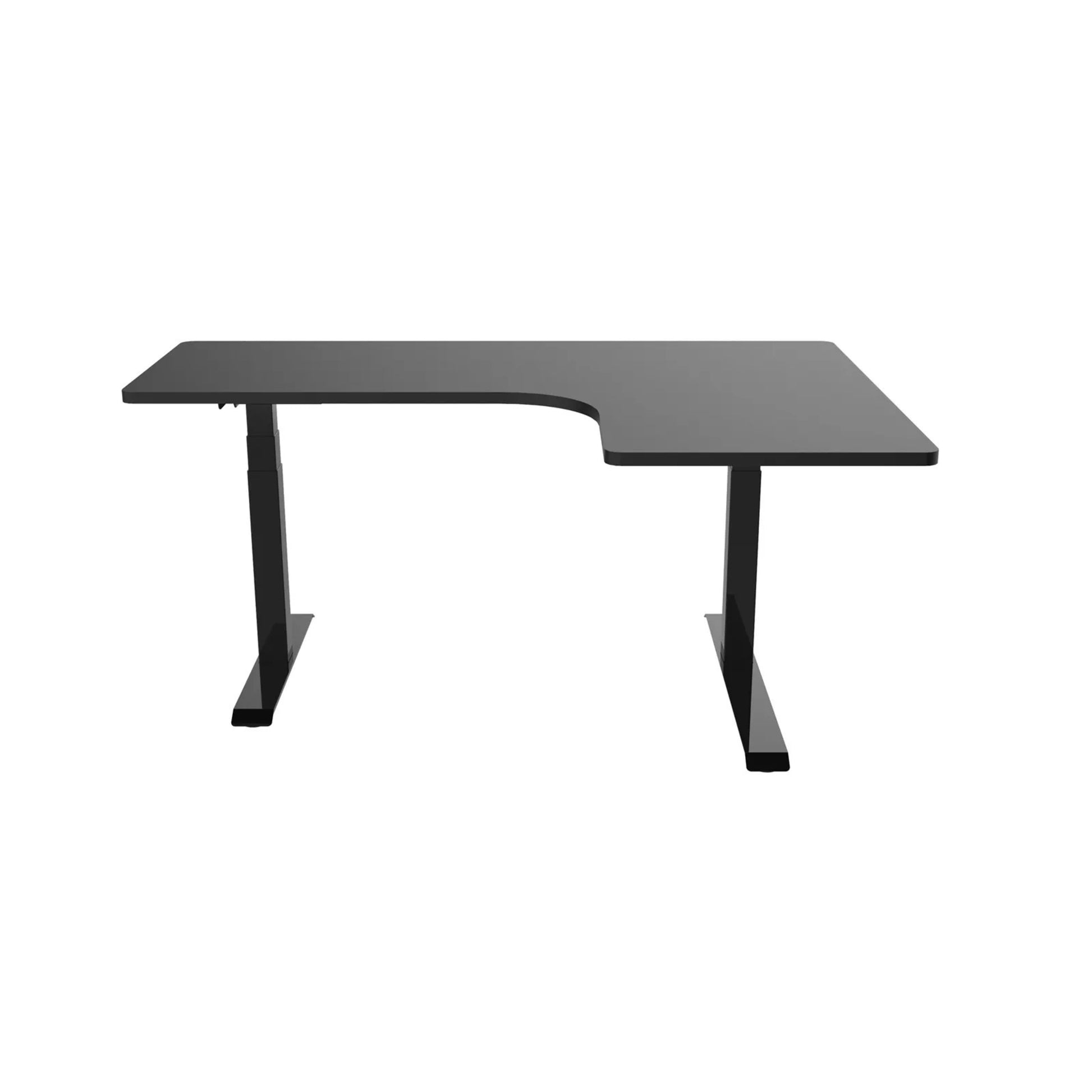 Loctek ET223DL L-Shape Ergonomic Standing Office Desk, Electric Height Adjustable With Dual Motors, 160x110x59.5cm, Black