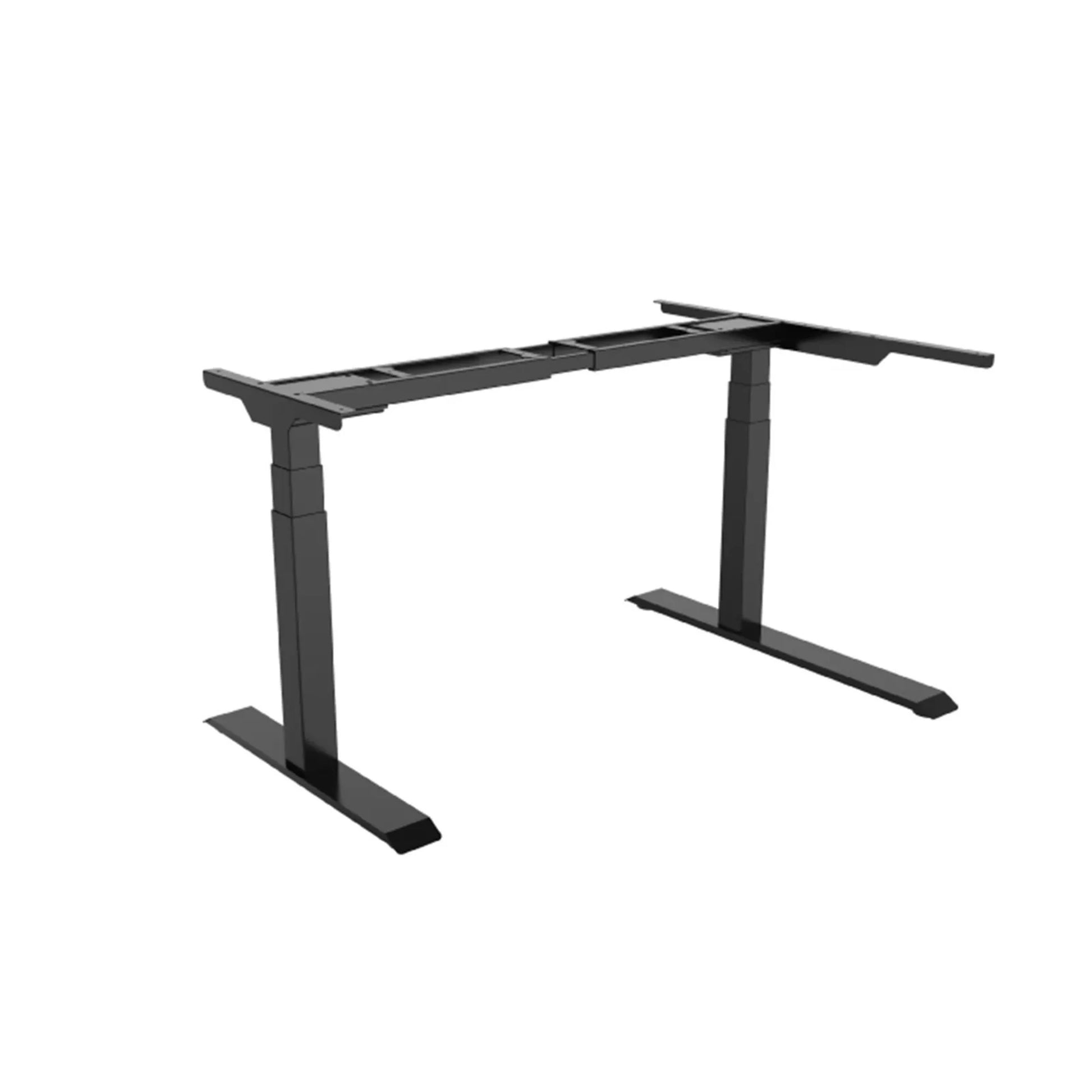 Loctek ET223DL L-Shape Ergonomic Standing Office Desk, Electric Height Adjustable With Dual Motors, 160x110x59.5cm, Black