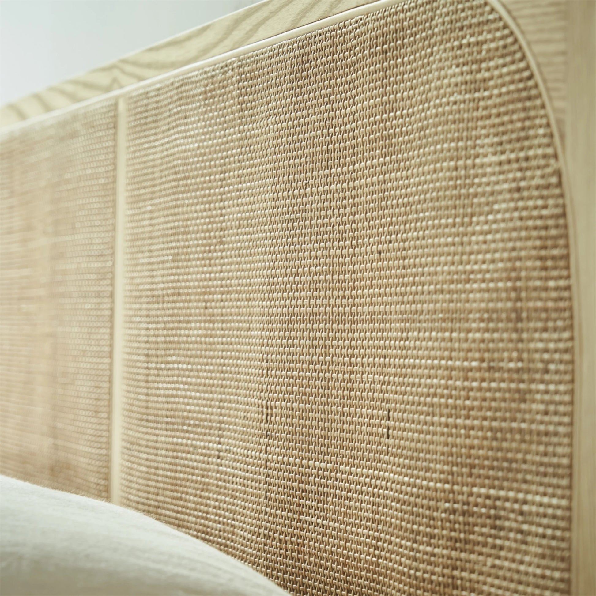Bohoboho Costa Solid Wood & Rattan Bed Frame, Natural Wood