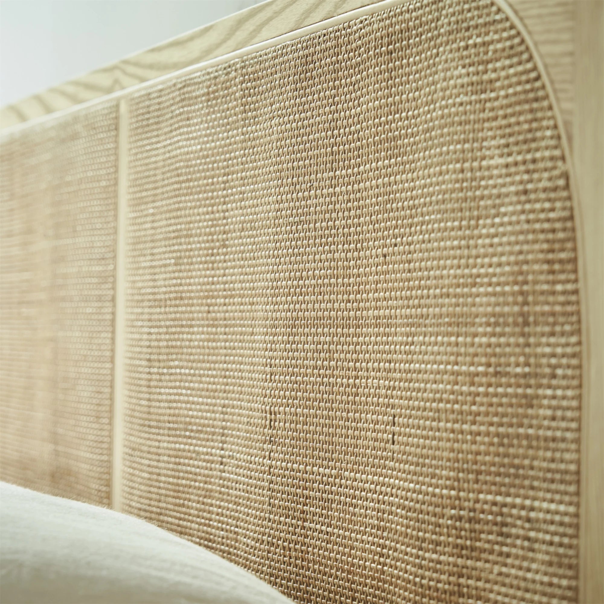 Bohoboho Costa Solid Wood & Rattan Bed Frame, Natural Wood