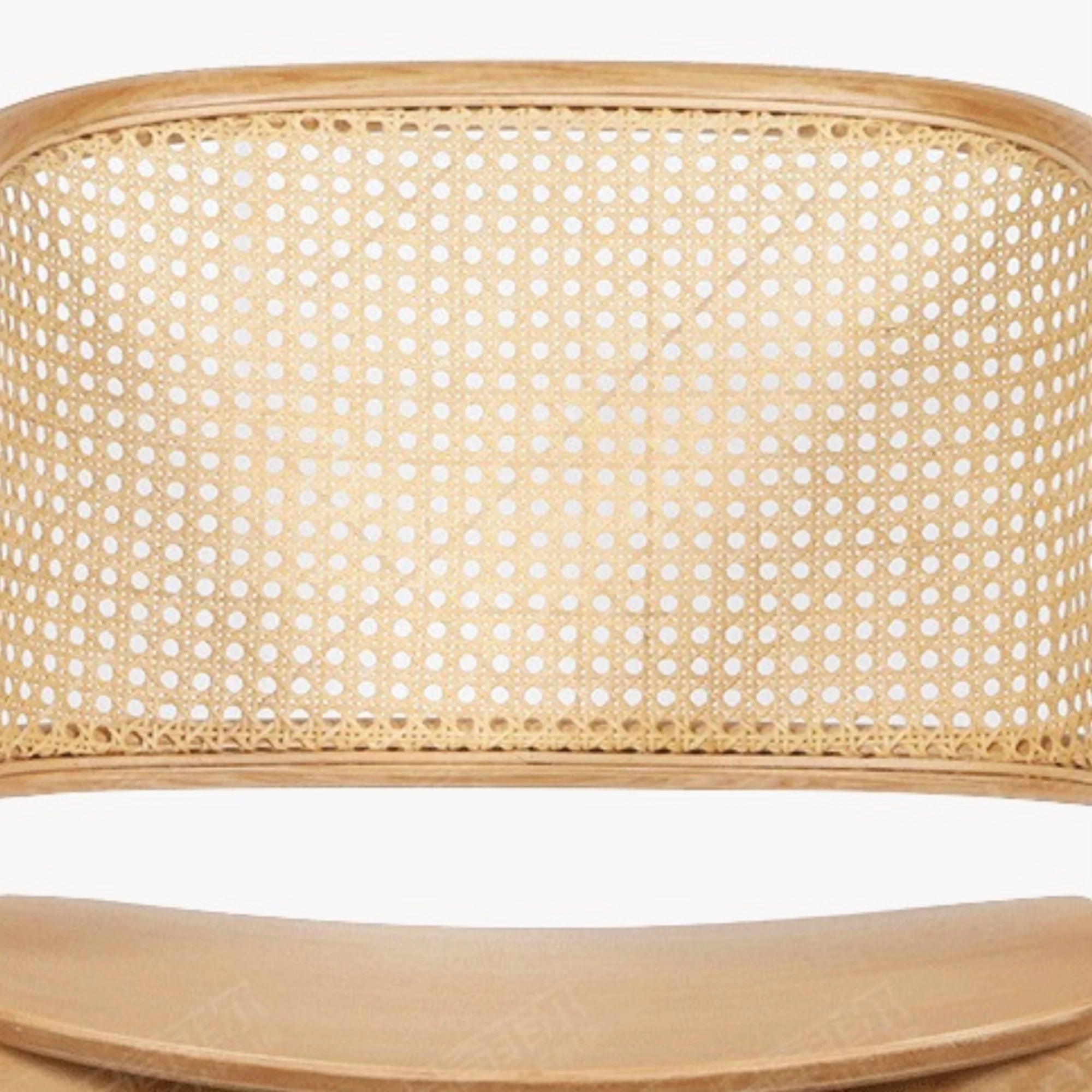 BohoBoho Costa Solid Wood & Rattan Dining Chair, Black, Set of 2