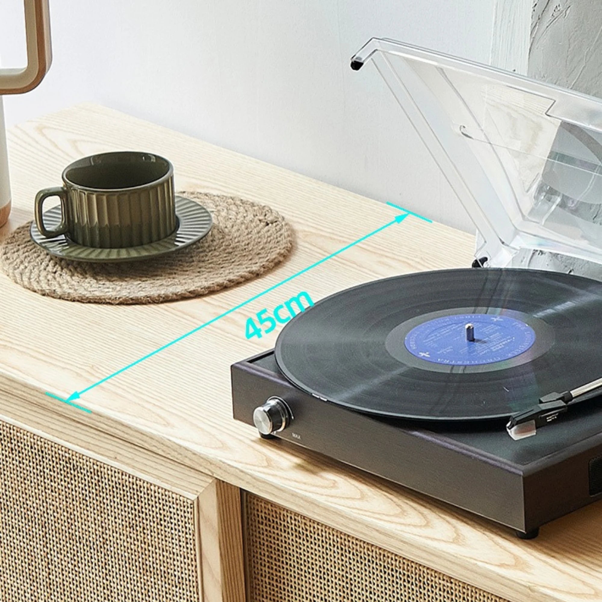 BohoBoho Costa Solid Wood & Rattan Entertainment unit, Natural Wood, 200x45x46cm