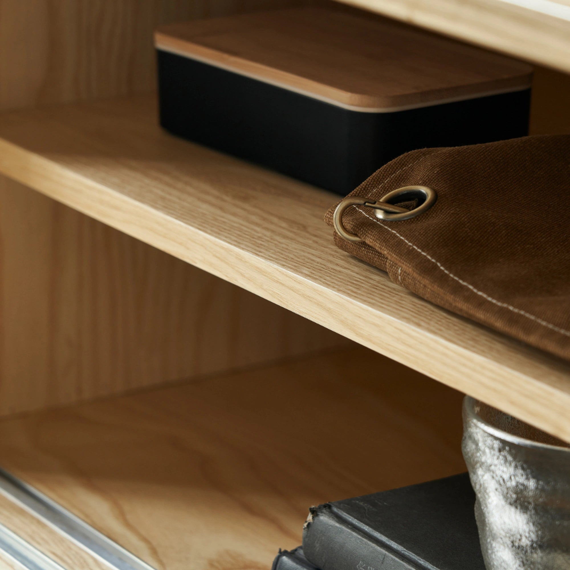 BohoBoho Costa Solid Wood & Rattan Entertainment unit, Natural Wood, 200x45x46cm