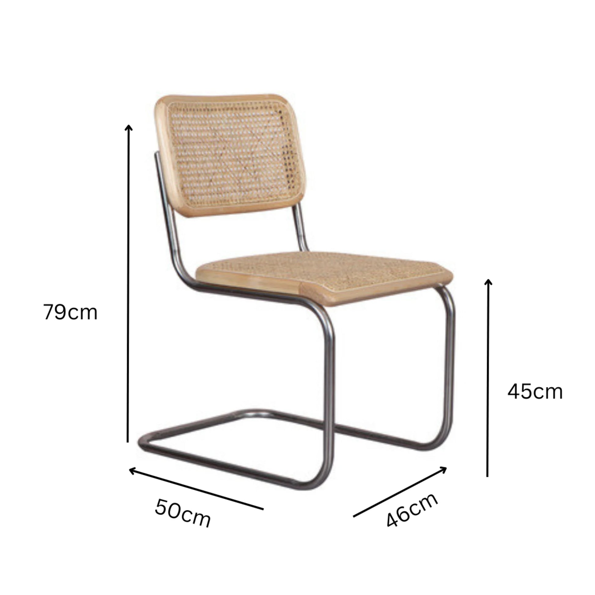 BohoBoho Gronadal Cantilever Chair, Natural Wood, Set of 2