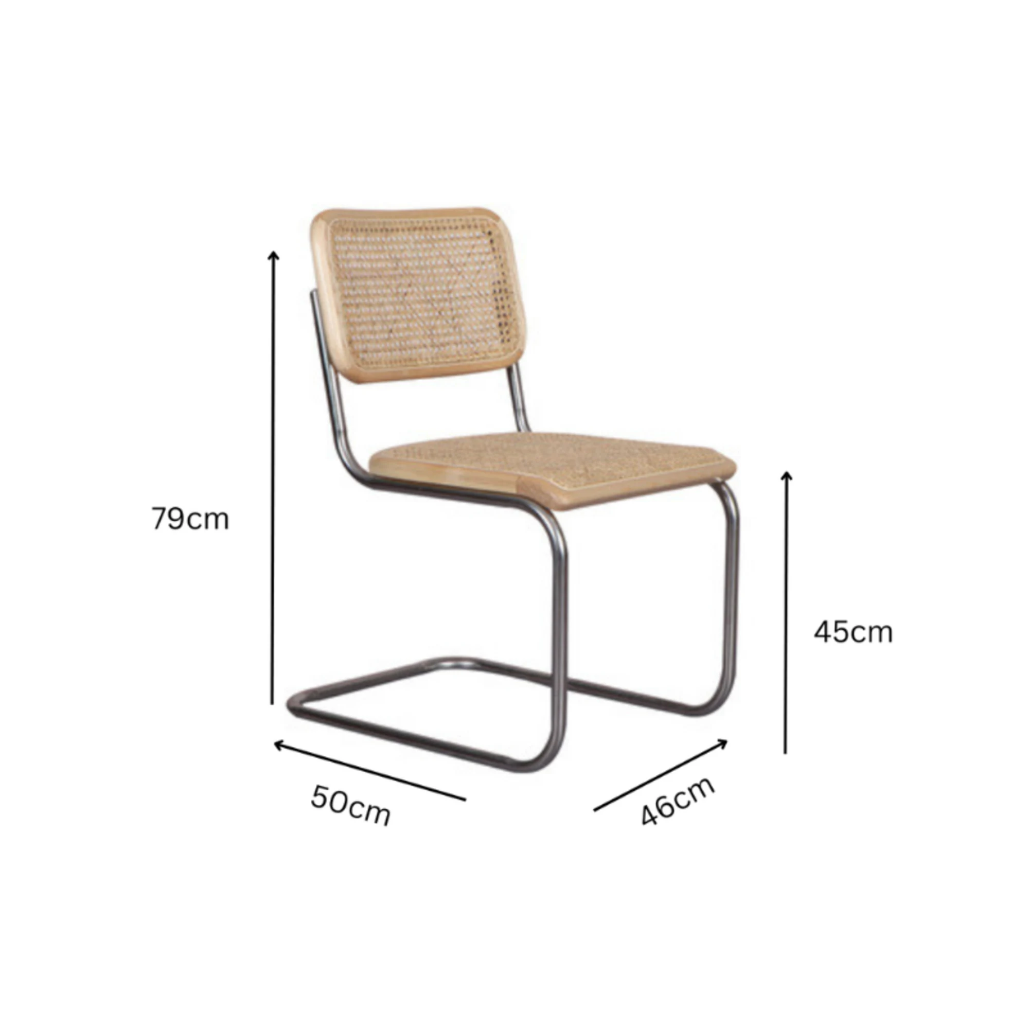 BohoBoho Gronadal Cantilever Chair, Natural Wood, Set of 2