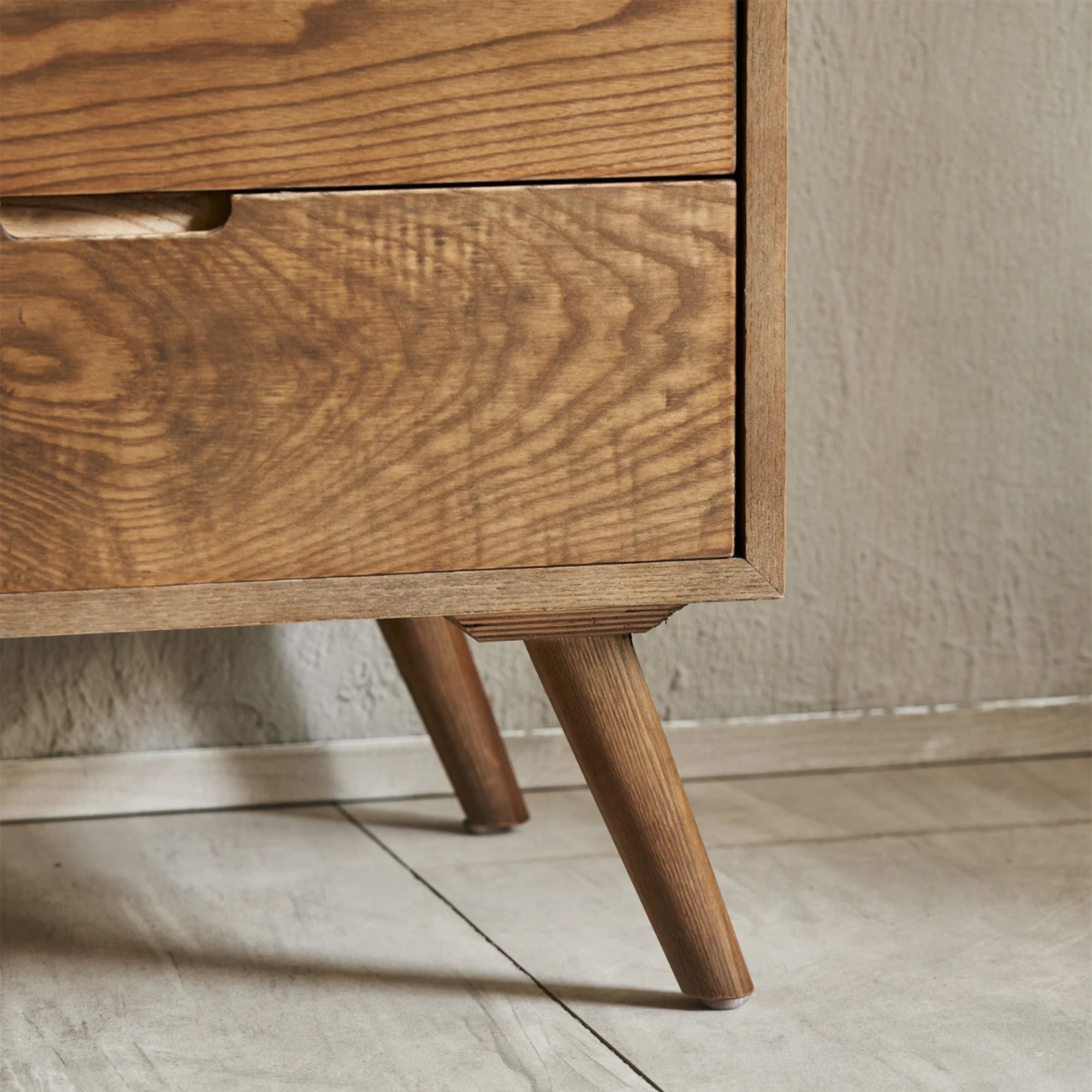 BohoBoho Laxo Solid Wood & Rattan Sideboard, Dark Wood, 160x45x85cm